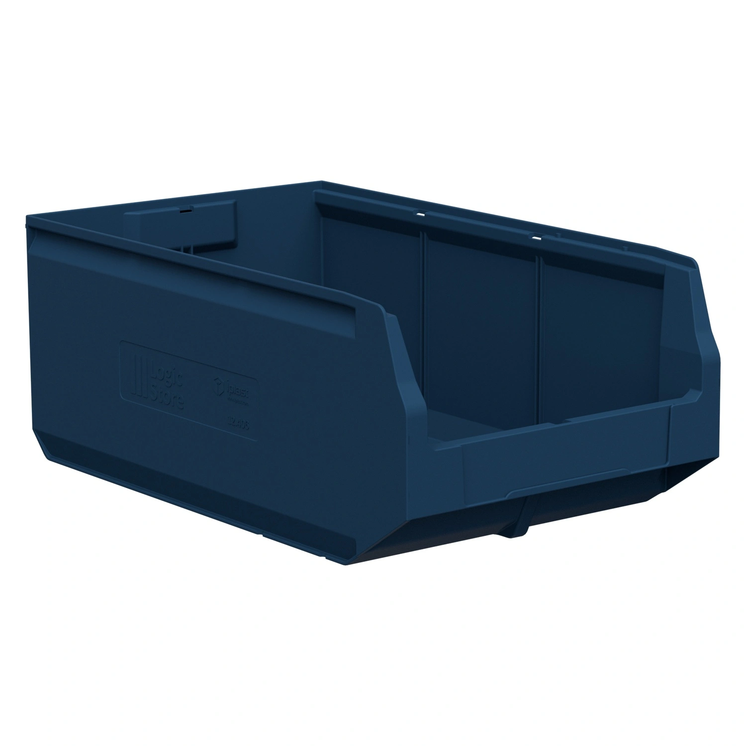 Складской лоток Logic Store 500х300х200 мм iPlast синий с отверстиями для перегородок 