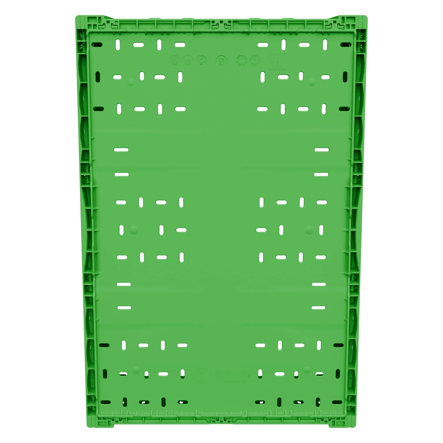 Складной ящик FC-6418 600х400х180 мм iPlast салатовый перфорированный