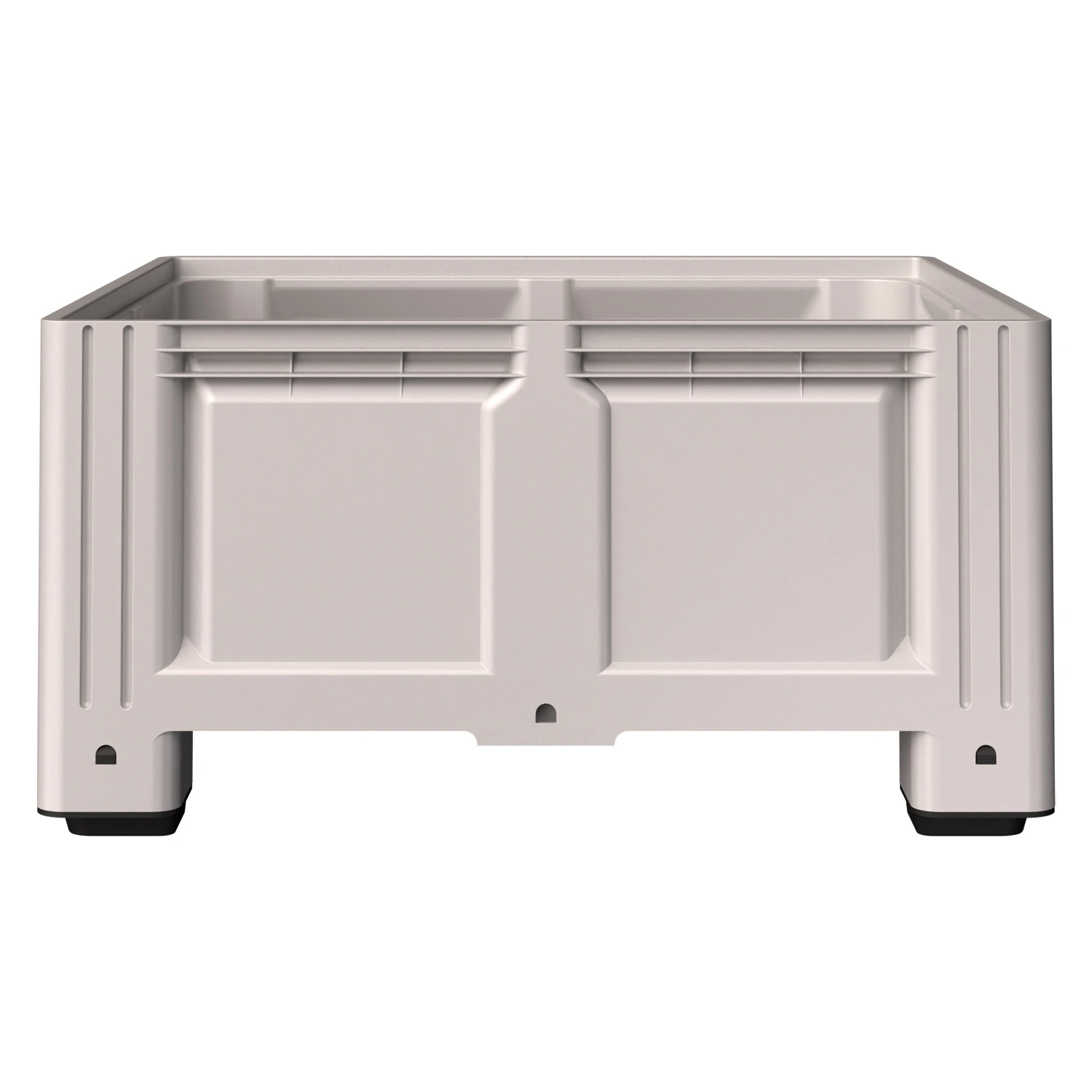 Большой контейнер 1130x1130x580 мм iPlast iBOX светло-серый со сплошными стенками и дном, на ножках