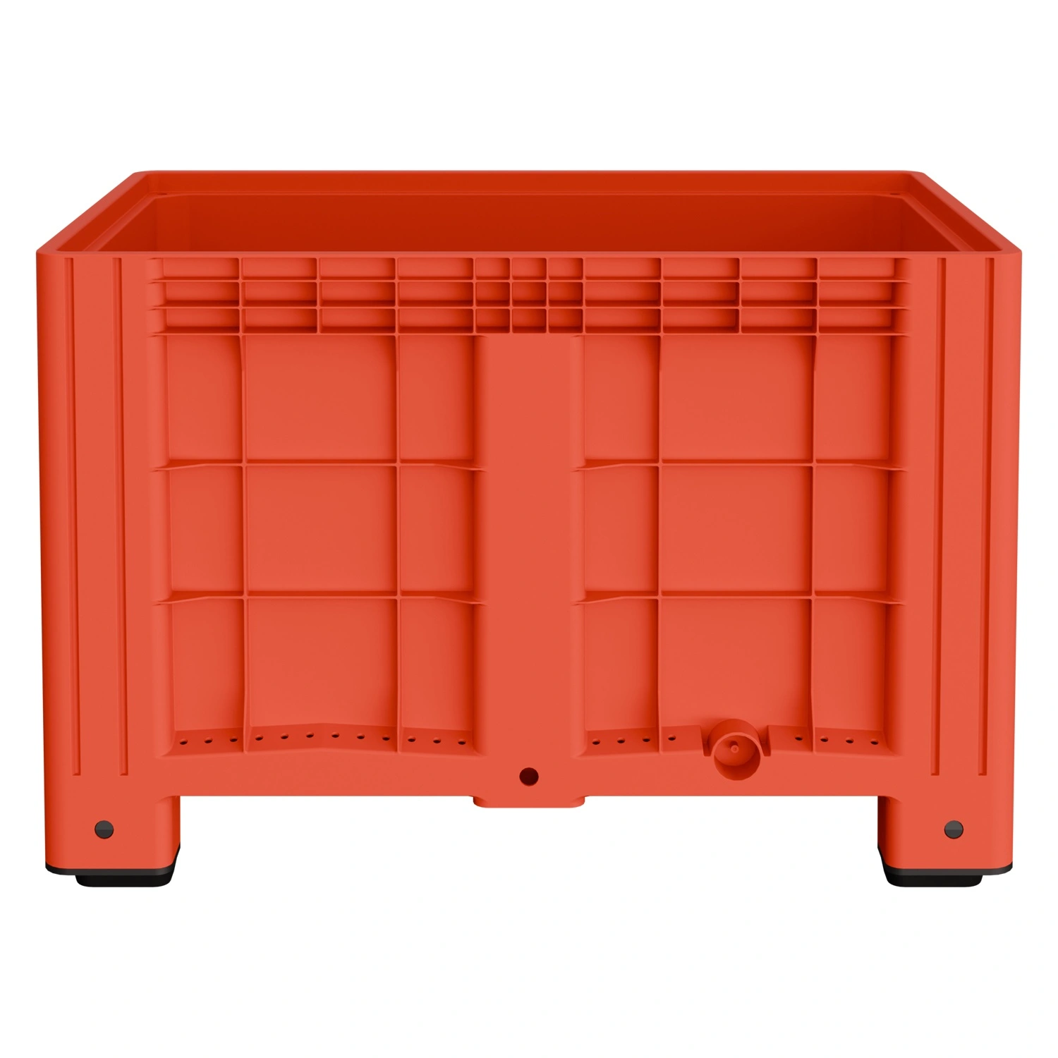 Большой контейнер 1200x800x800 мм iPlast iBOX красный со сплошными стенками и дном, на ножках