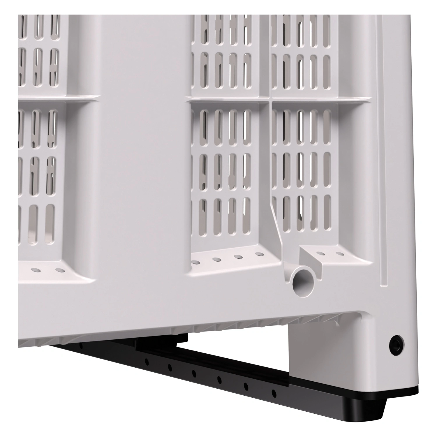 Большой контейнер 1200x800x800 мм iPlast iBOX светло-серый c перфорированными стенками и дном, на полозьях Большой контейнер 1200x800x800 мм iPlast iBOX светло-серый c перфорированными стенками и дном, на полозьях