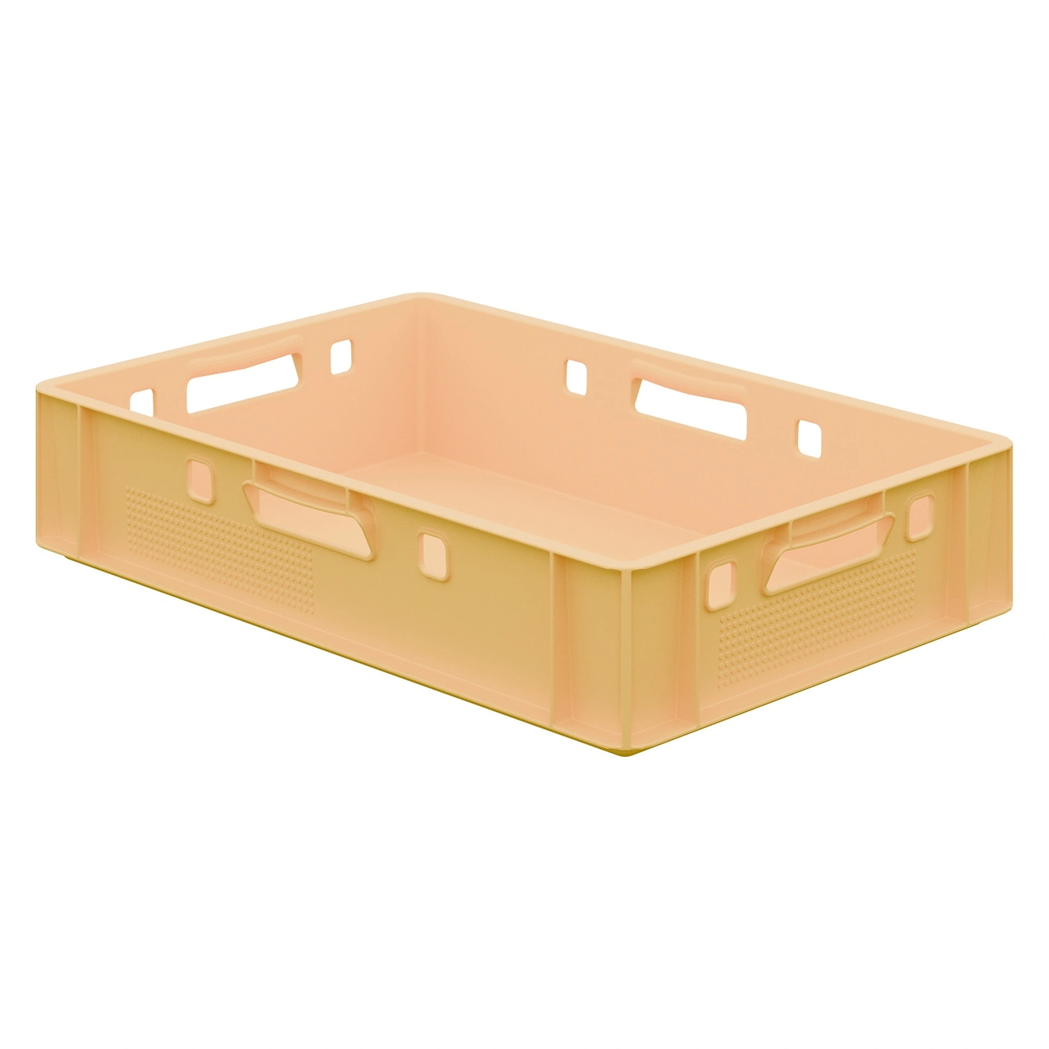 Пищевой ящик универсальный FK-6412 600х400х120 мм iPlast жёлтый со сплошными стенками и дном