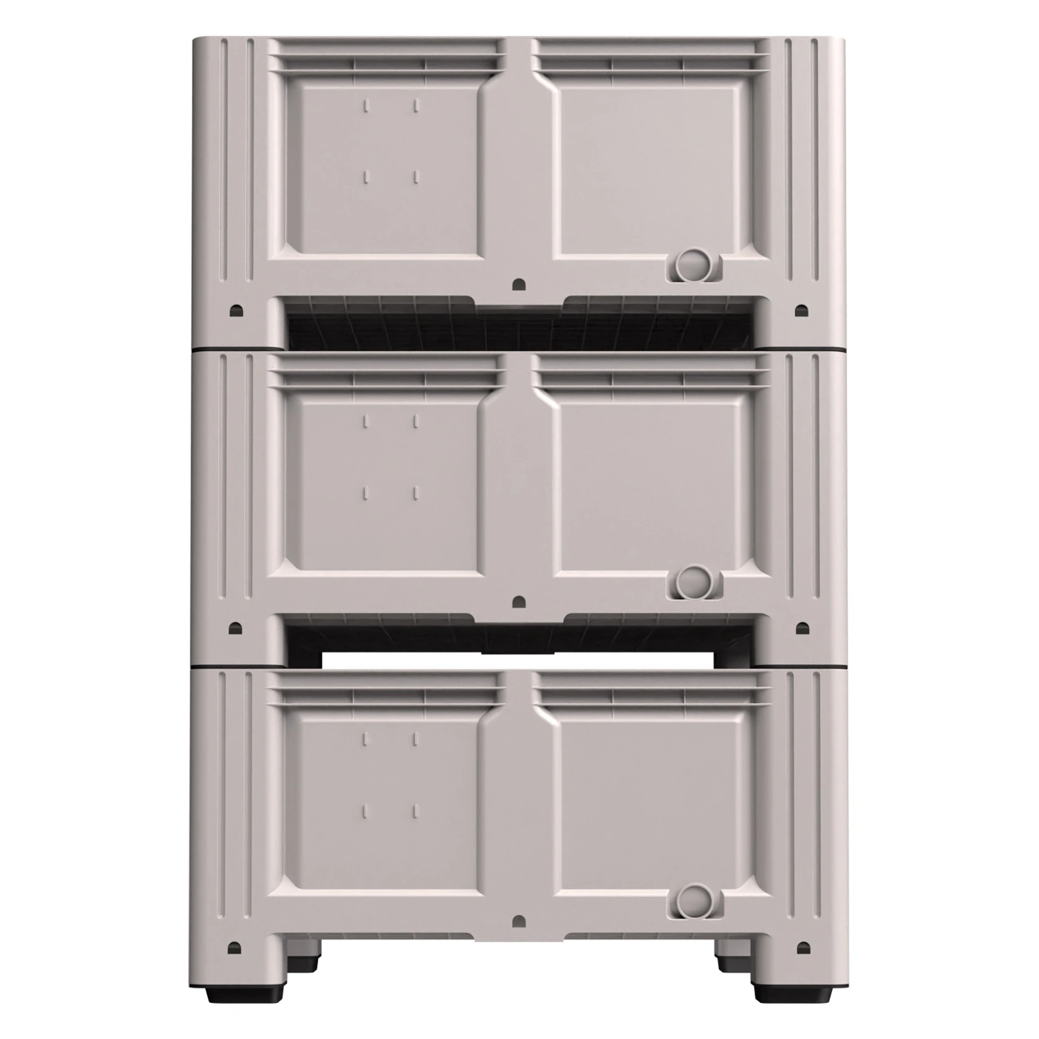 Большой контейнер 1130x1130x580 мм iPlast iBOX светло-серый со сплошными стенками и дном, на ножках