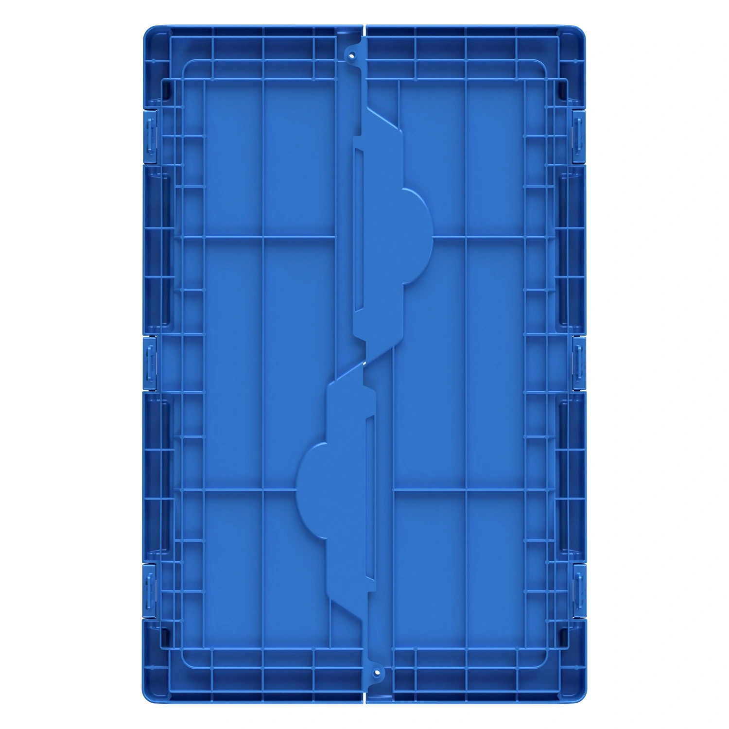 Крышка пластиковая LF-64 610х410 мм iPlast голубая распашная c осями для контейнера KV-6417, 6422, 6427