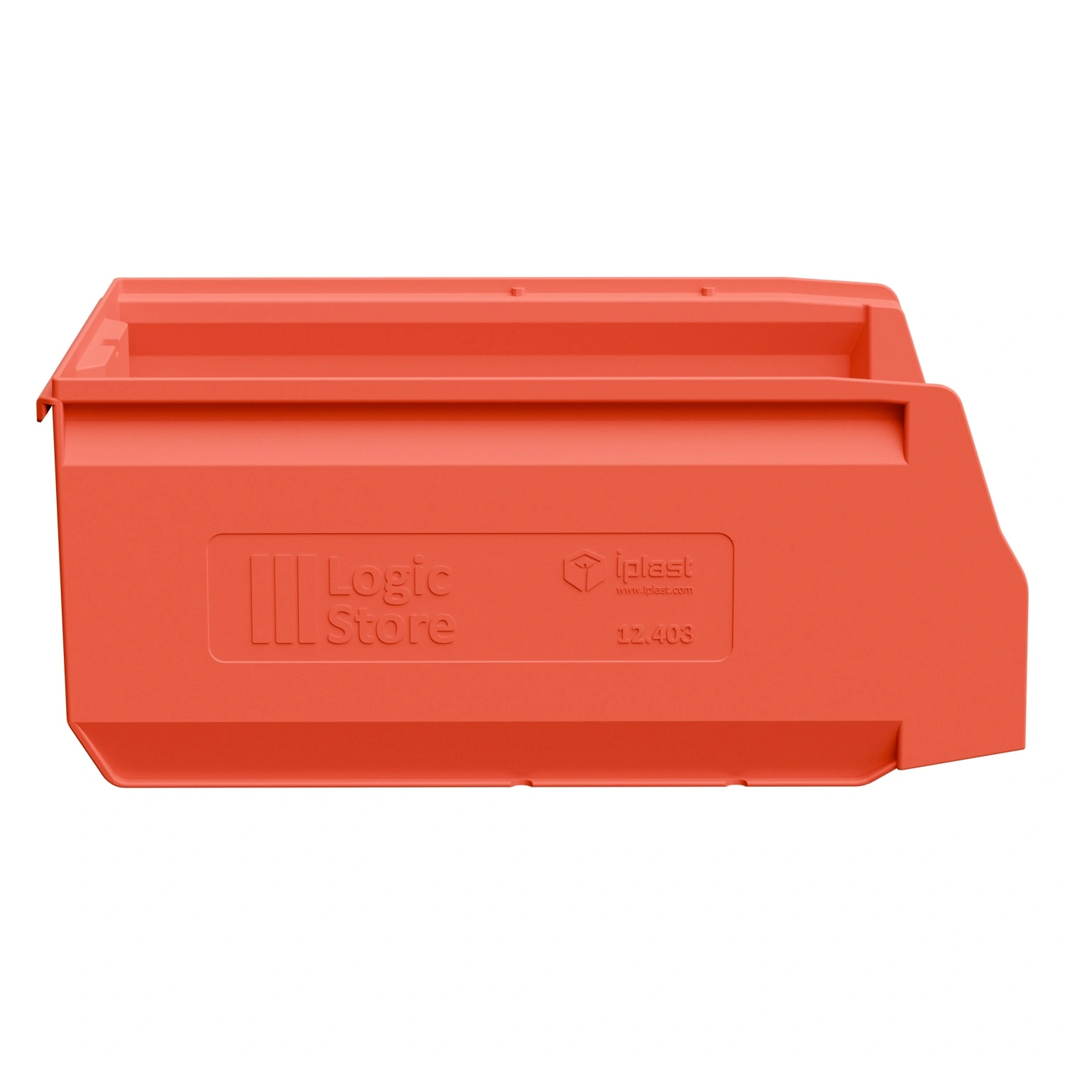 Складской лоток Logic Store 350х225х150 мм iPlast красный с отверст. для продольн. перегород. и накл. 100х70 мм