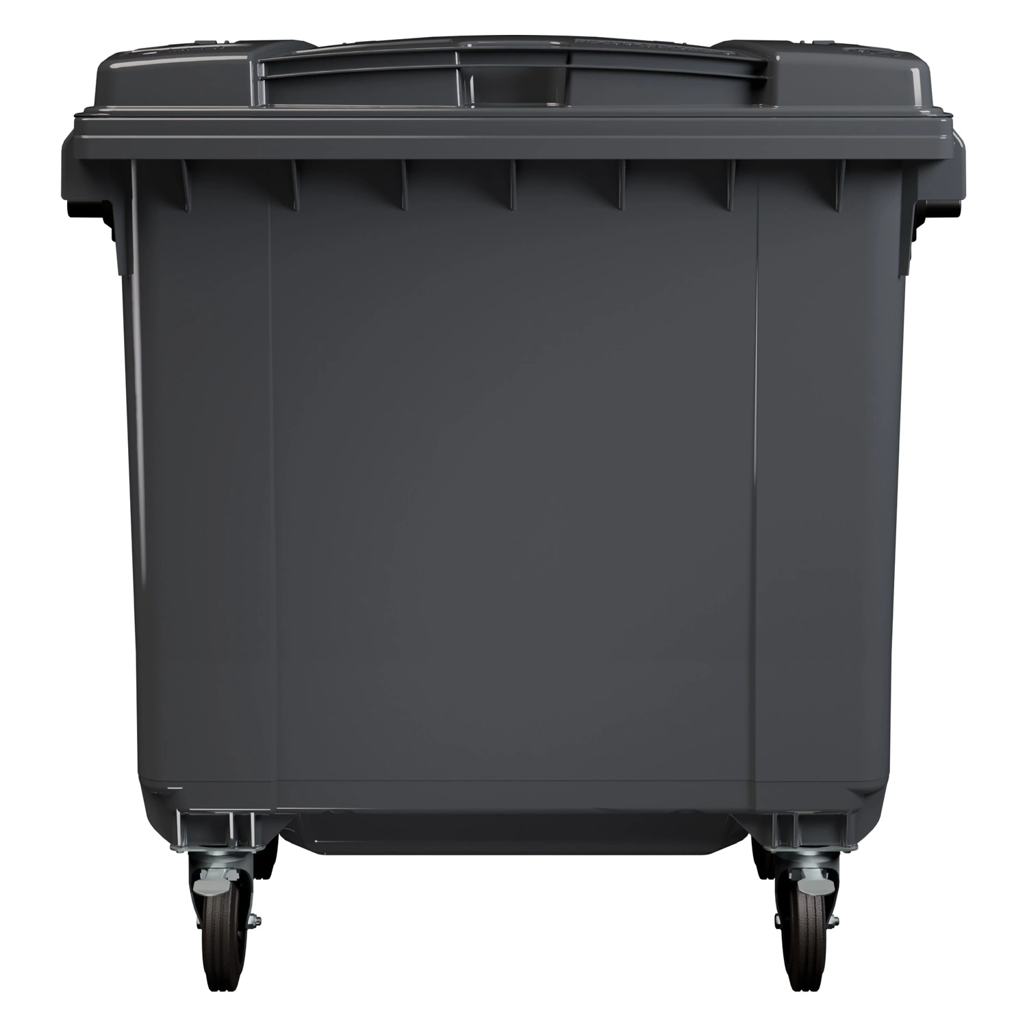 Мусорный контейнер 770 л iPlast тёмно-серый 4-колёсный с тёмно-серой крышкой