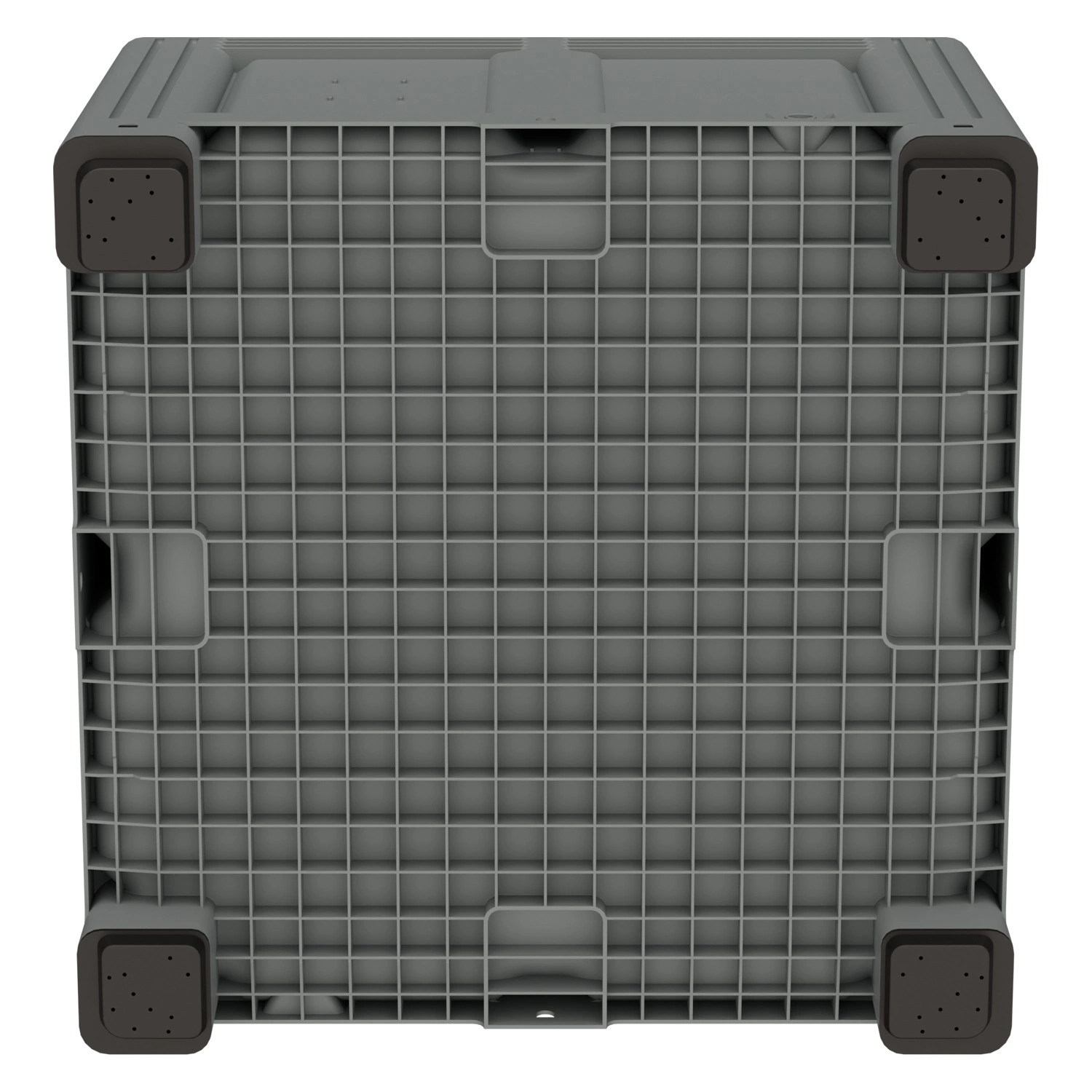 Большой контейнер 1130x1130x760 мм iPlast iBOX светло-серый со сплошными стенками и дном, на ножках