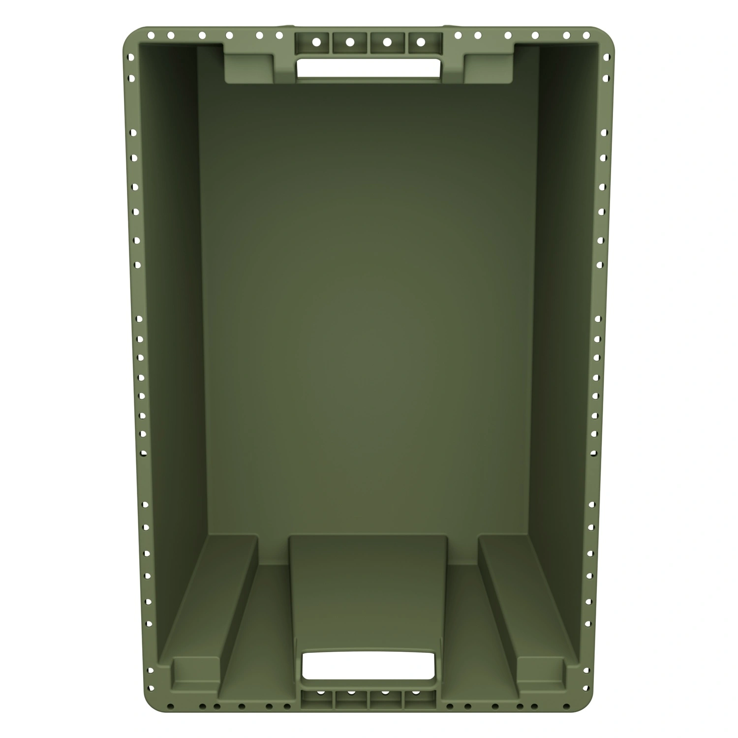 Поворотно-вкладываемый контейнер INSTORE KD-6430.1 600х400х301 мм iPlast зелёный ЭКО со сплошным дном