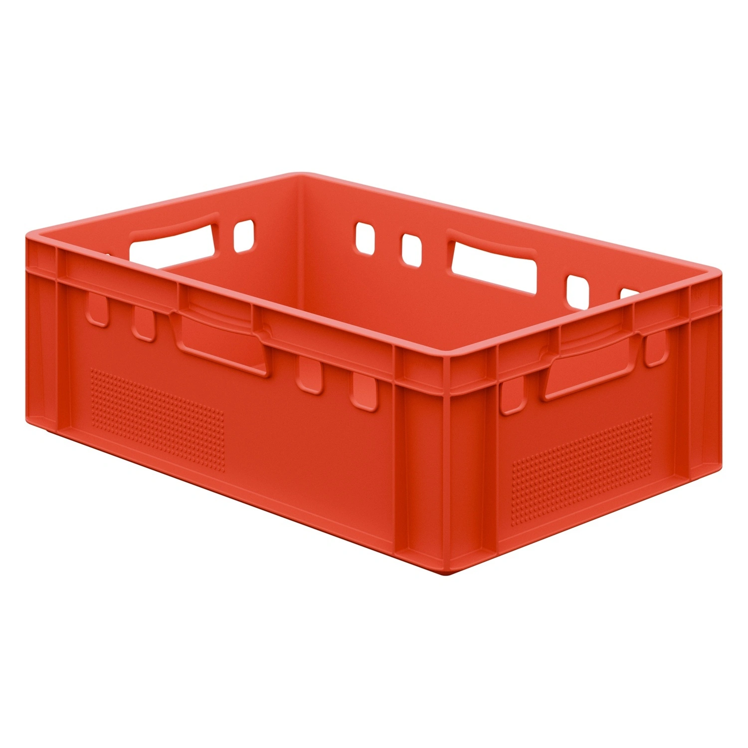 Пищевой ящик универсальный FK-6420 600х400х200 мм iPlast красный со сплошными стенками и дном