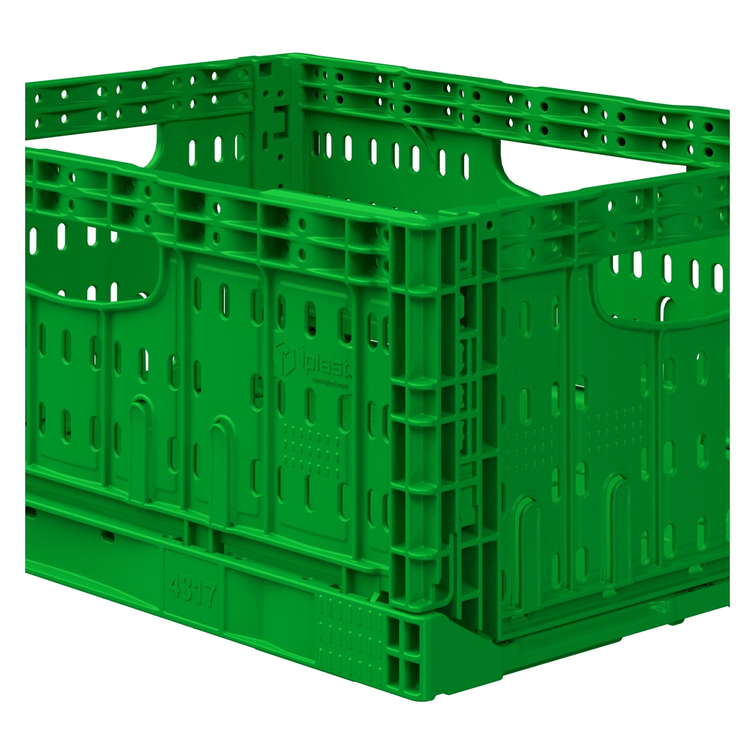 Складной ящик FC-4317 400х300х170 мм iPlast салатовый перфорированный