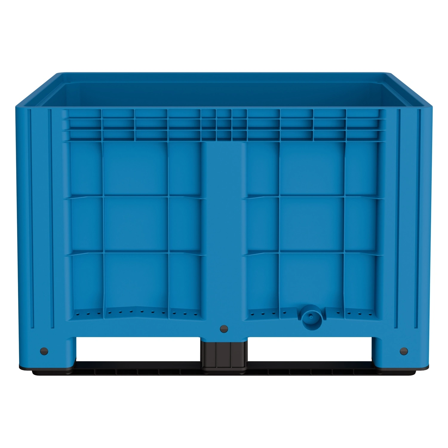 Большой контейнер 1200x800x800 мм iPlast iBOX голубой со сплошными стенками и дном, на полозьях