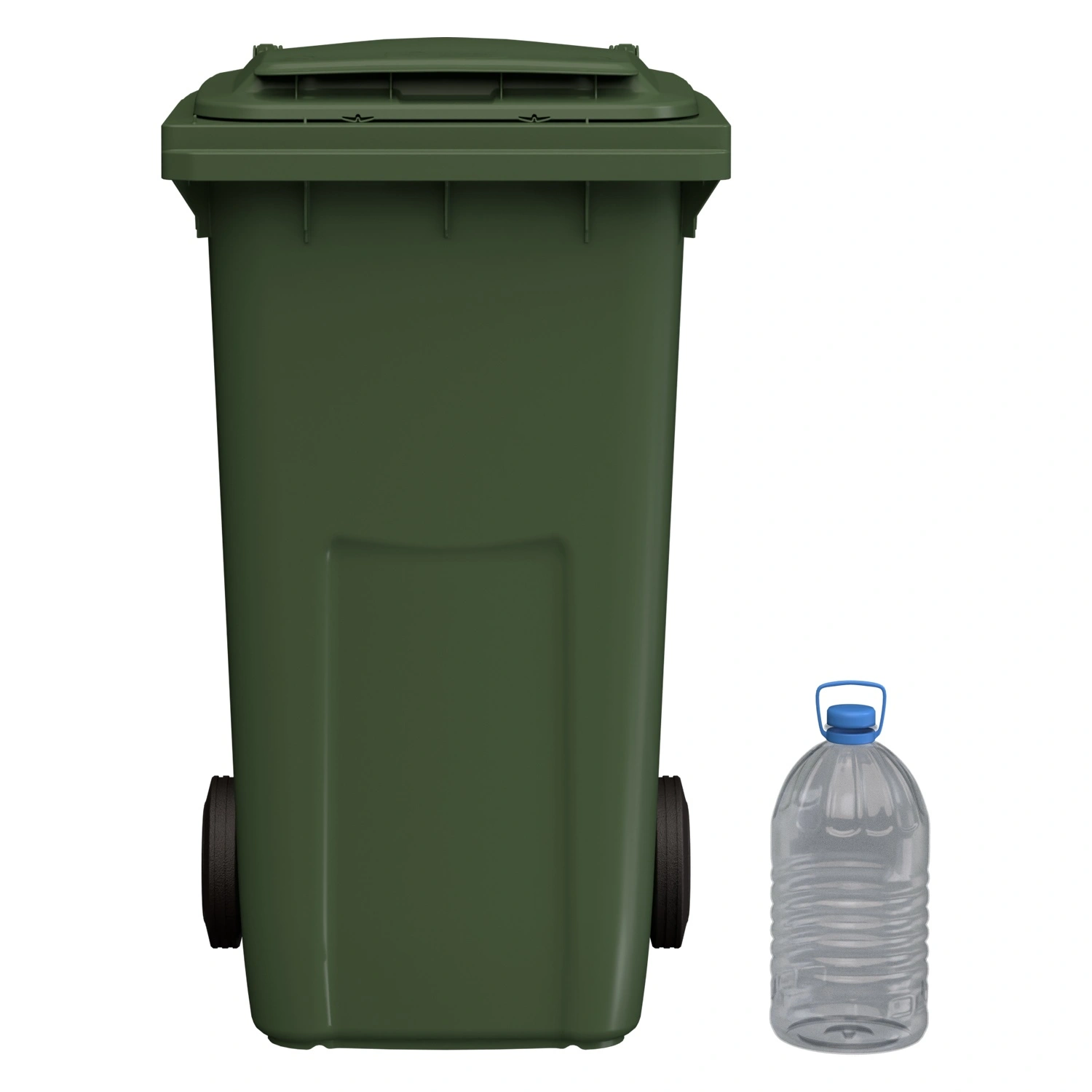 Мусорный контейнер 240 л iPlast зелёный 2-колёсный (д. 200 мм) с зелёной крышкой NEW (20.808) Мусорный контейнер 240 л iPlast зелёный 2-колёсный (д. 200 мм) с зелёной крышкой NEW (20.808)