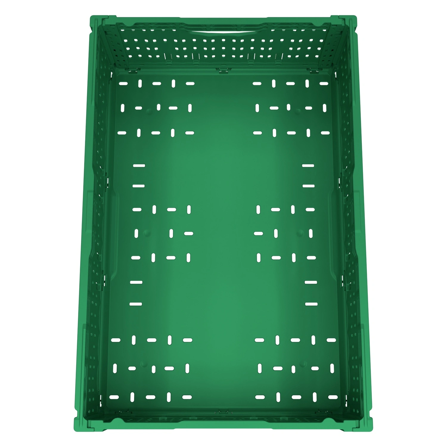 Складной ящик FC-6418 600х400х180 мм iPlast зелёный перфорированный Складной ящик FC-6418 600х400х180 мм iPlast зелёный перфорированный