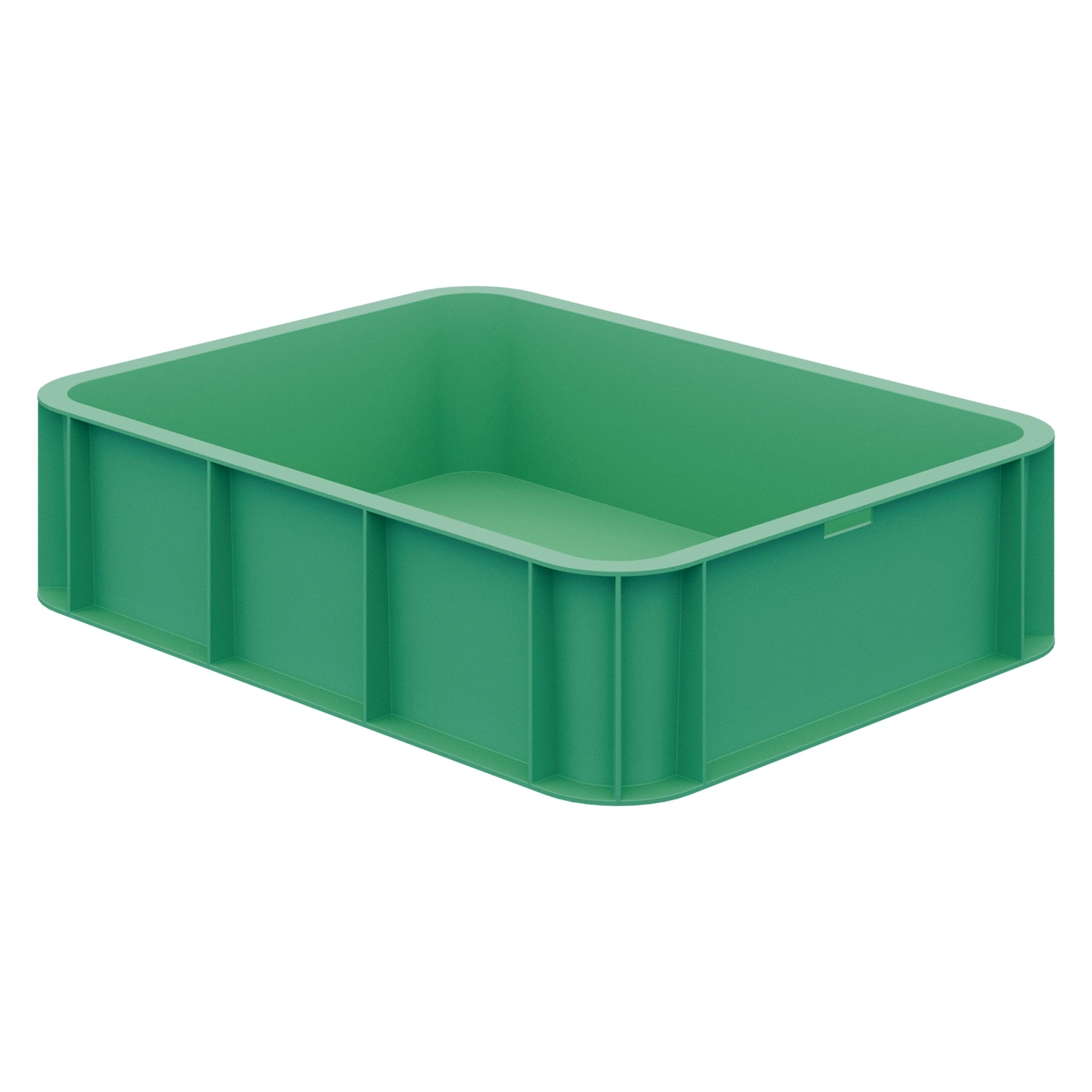 Пищевой ящик универсальный 435х335х110 мм iPlast зелёный ЭКО со сплошными стенками и дном