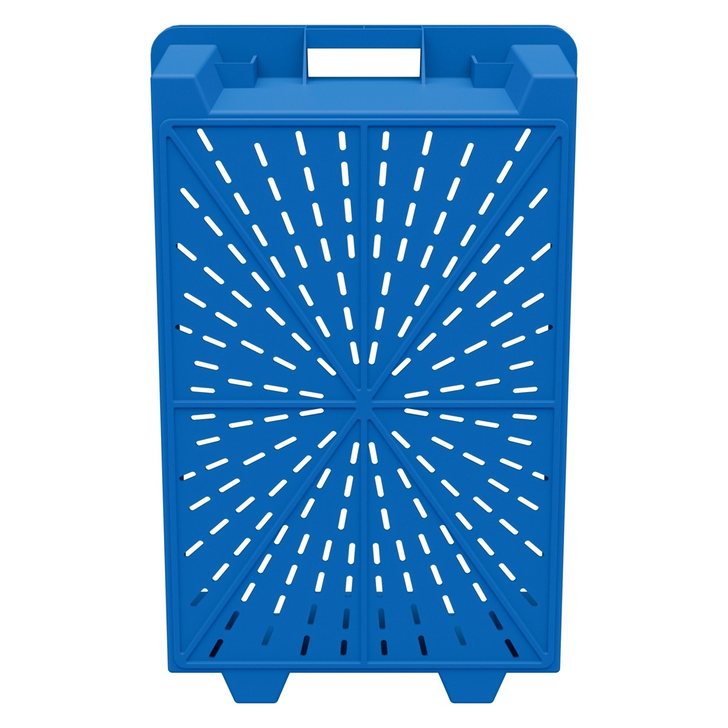 Пищевой ящик универсальный 600х400х200 мм iPlast синий ЭКО поворотно-вкладываемый с перфорированными стенками и дном