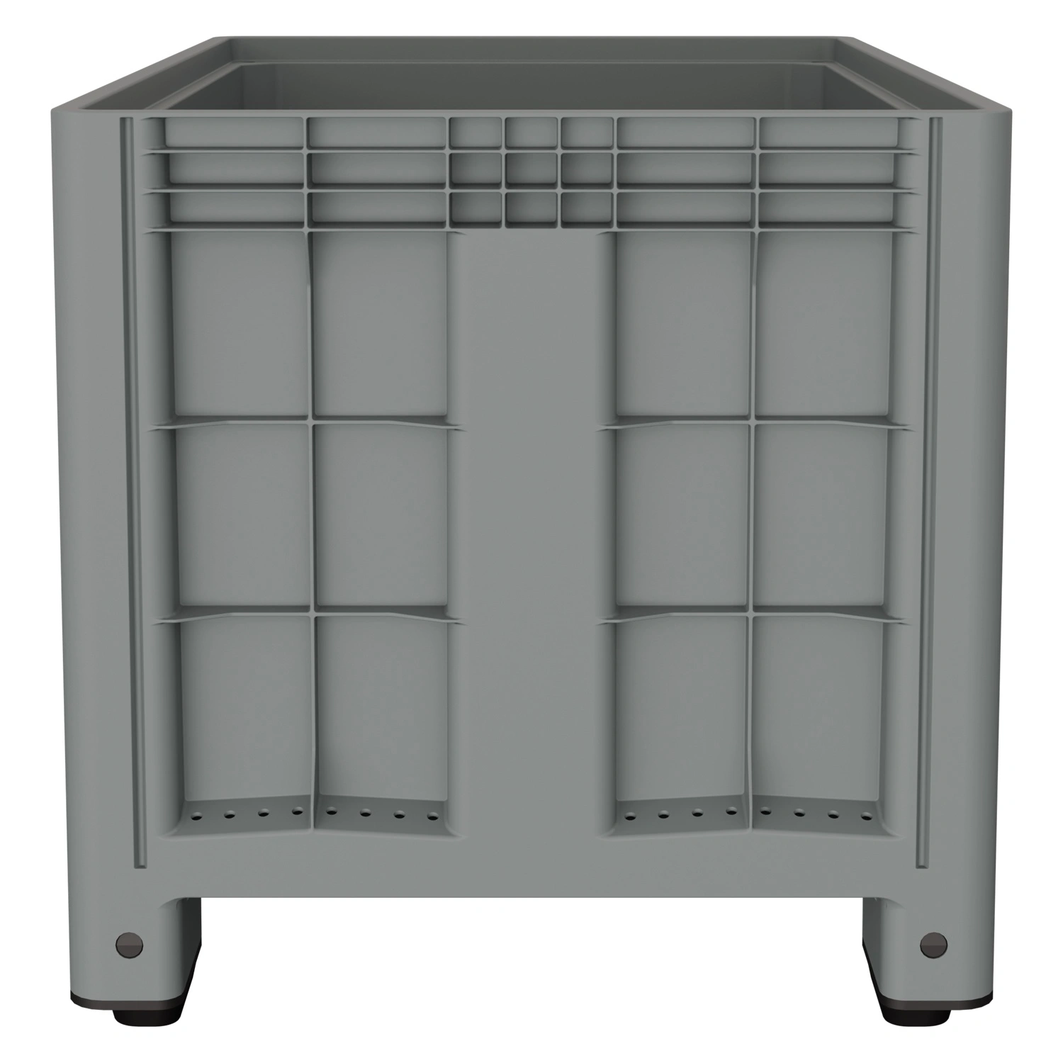 Уценённый большой контейнер 1200х800х800 мм iPlast iBOX светло-серый со сплошными стенками и дном, на ножках