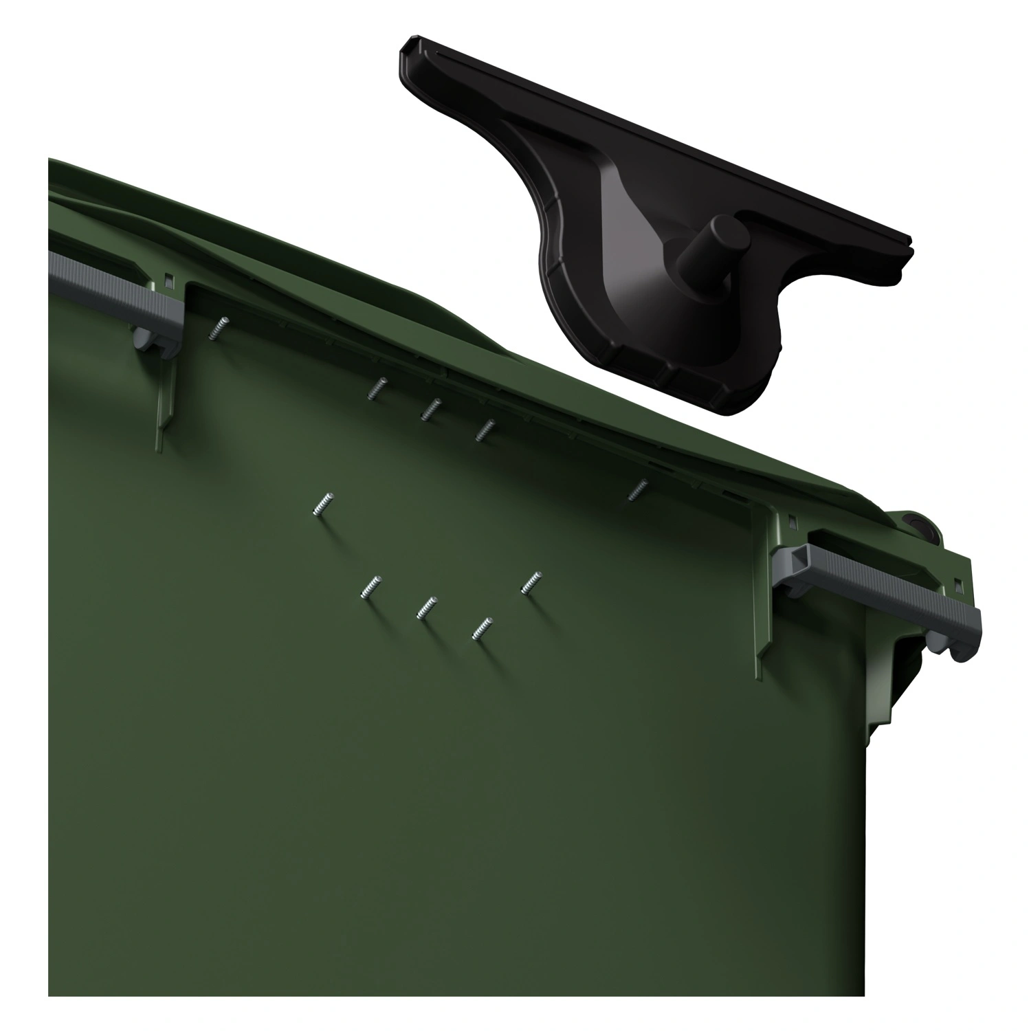 Мусорный контейнер 1100 л iPlast зелёный 4-колёсный с зелёной крышкой без педали N2 (20.809.2)