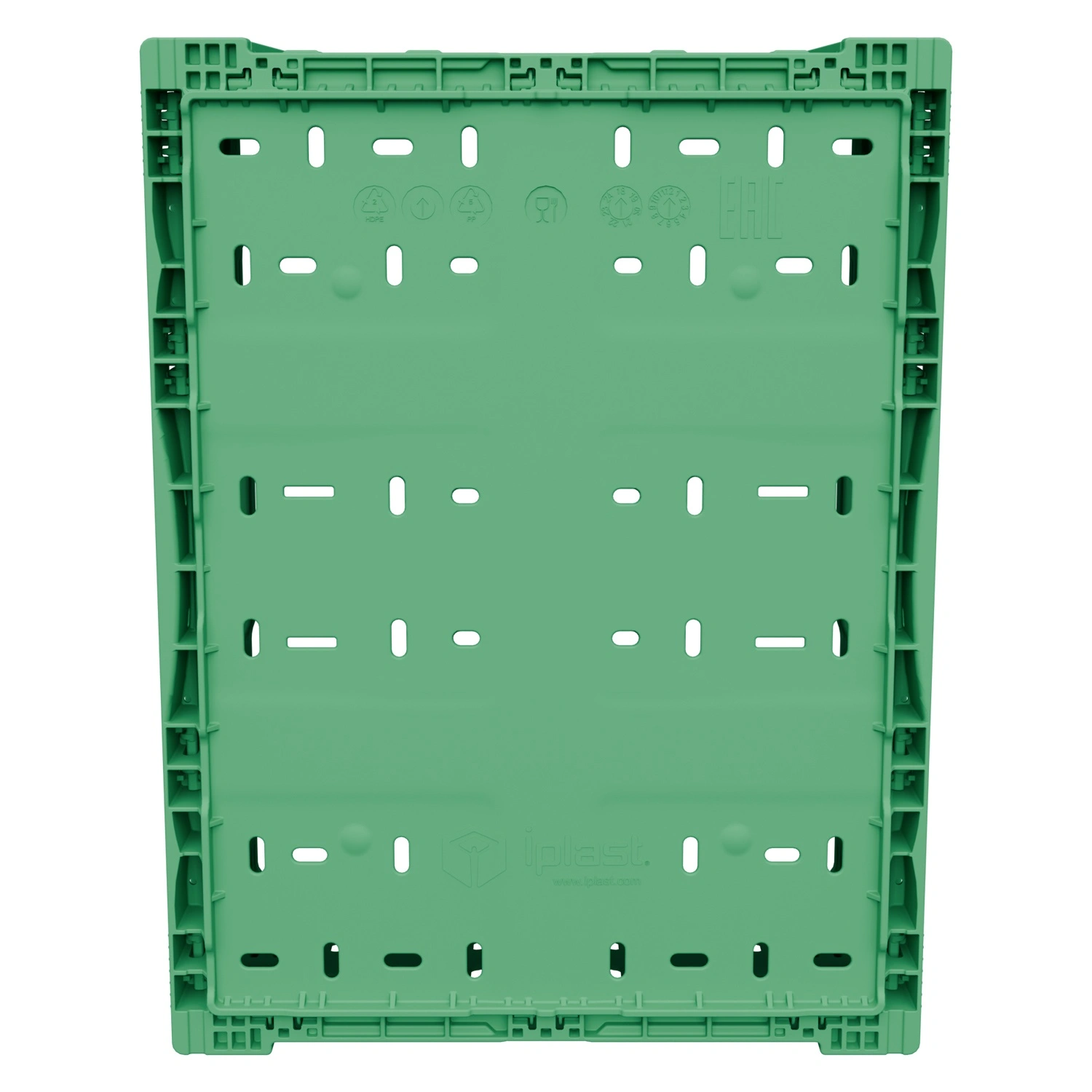 Складной ящик FC-4317 400х300х170 мм iPlast зелёный перфорированный