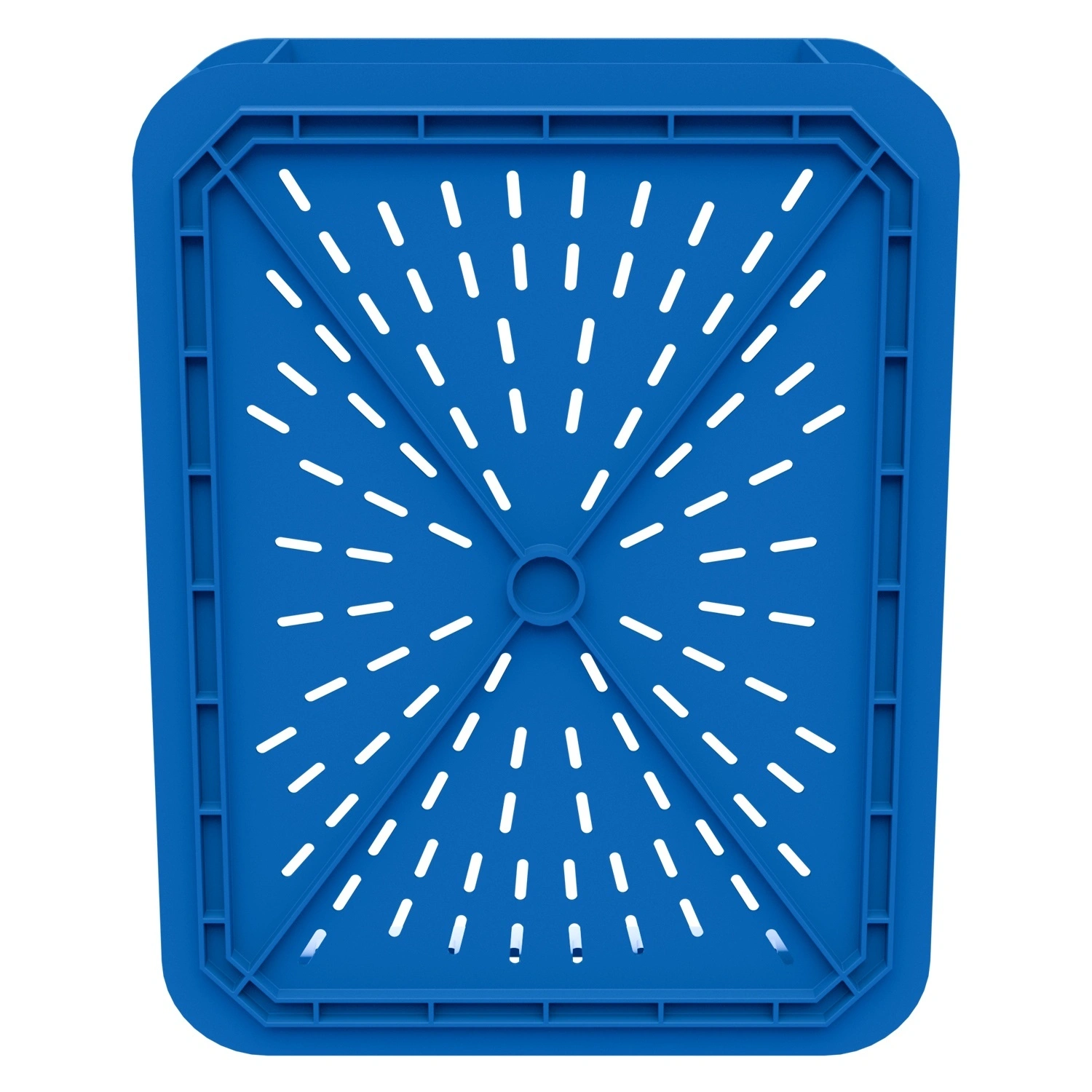 Пищевой ящик универсальный 435х335х110 мм iPlast синий ЭКО с перфорированными стенками и дном