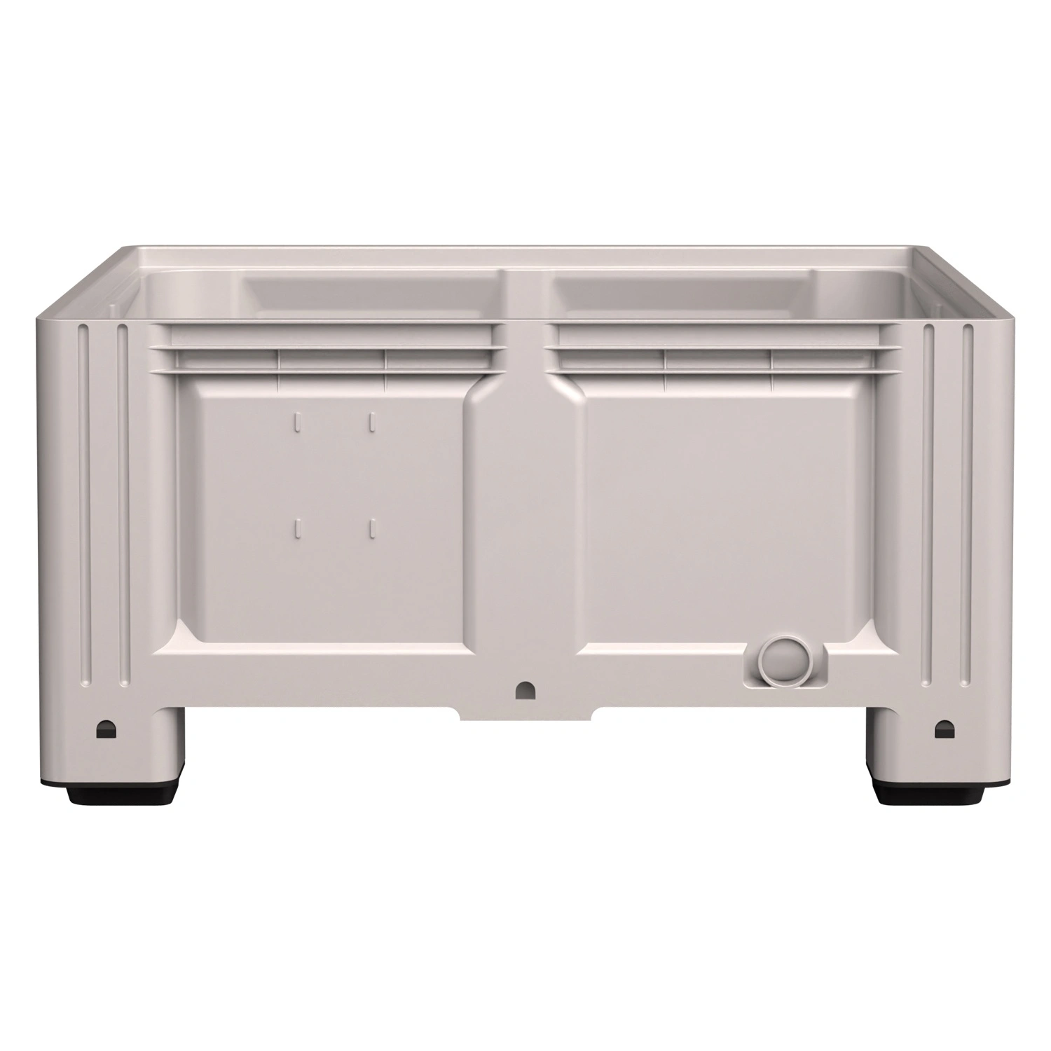 Большой контейнер 1130x1130x580 мм iPlast iBOX светло-серый со сплошными стенками и дном, на ножках