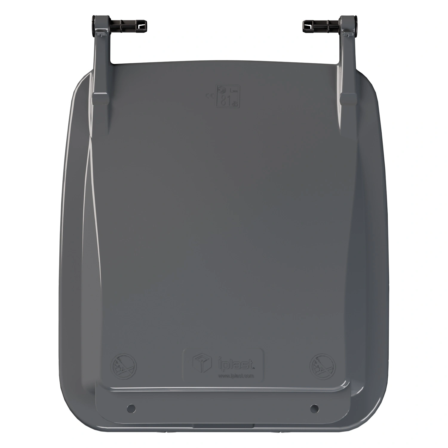 Крышка для мусорного контейнера 240 л (Light) iPlast тёмно-серая c осями для крепления