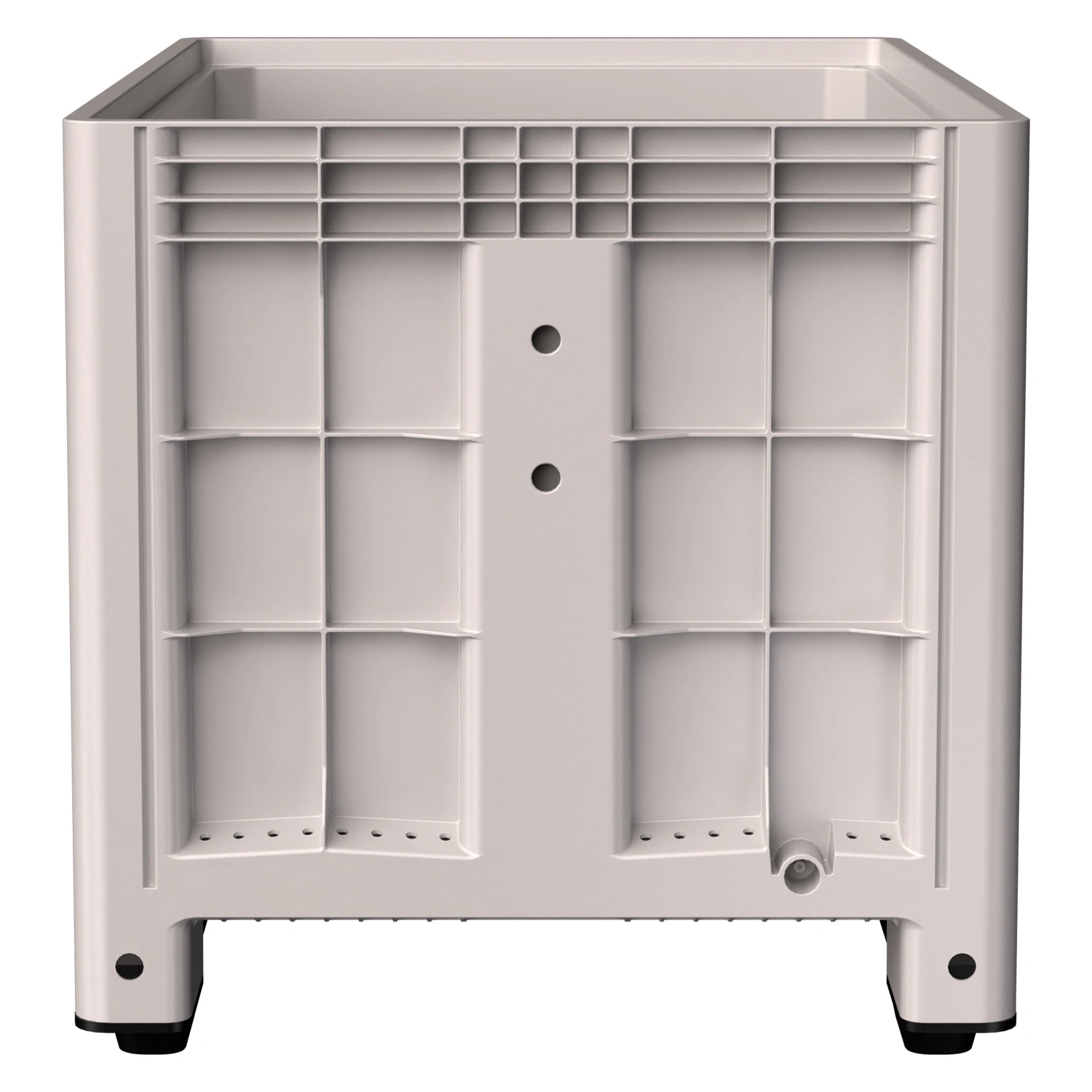 Большой контейнер 1200x800x800 мм iPlast iBOX светло-серый со сплошными стенками и дном, на полозьях