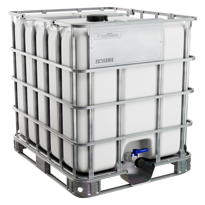 Еврокуб 1000 л на металлическом поддоне в обрешётке