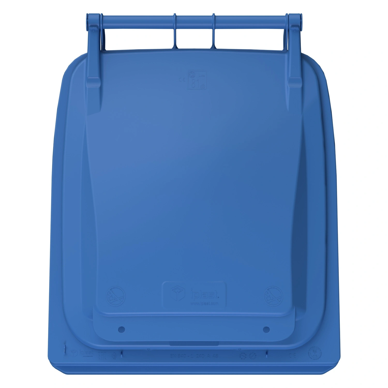 Мусорный контейнер 240 л iPlast тёмно-голубой 2-колёсный (д. 200 мм) с тёмно-голубой крышкой Мусорный контейнер 240 л iPlast тёмно-голубой 2-колёсный (д. 200 мм) с тёмно-голубой крышкой