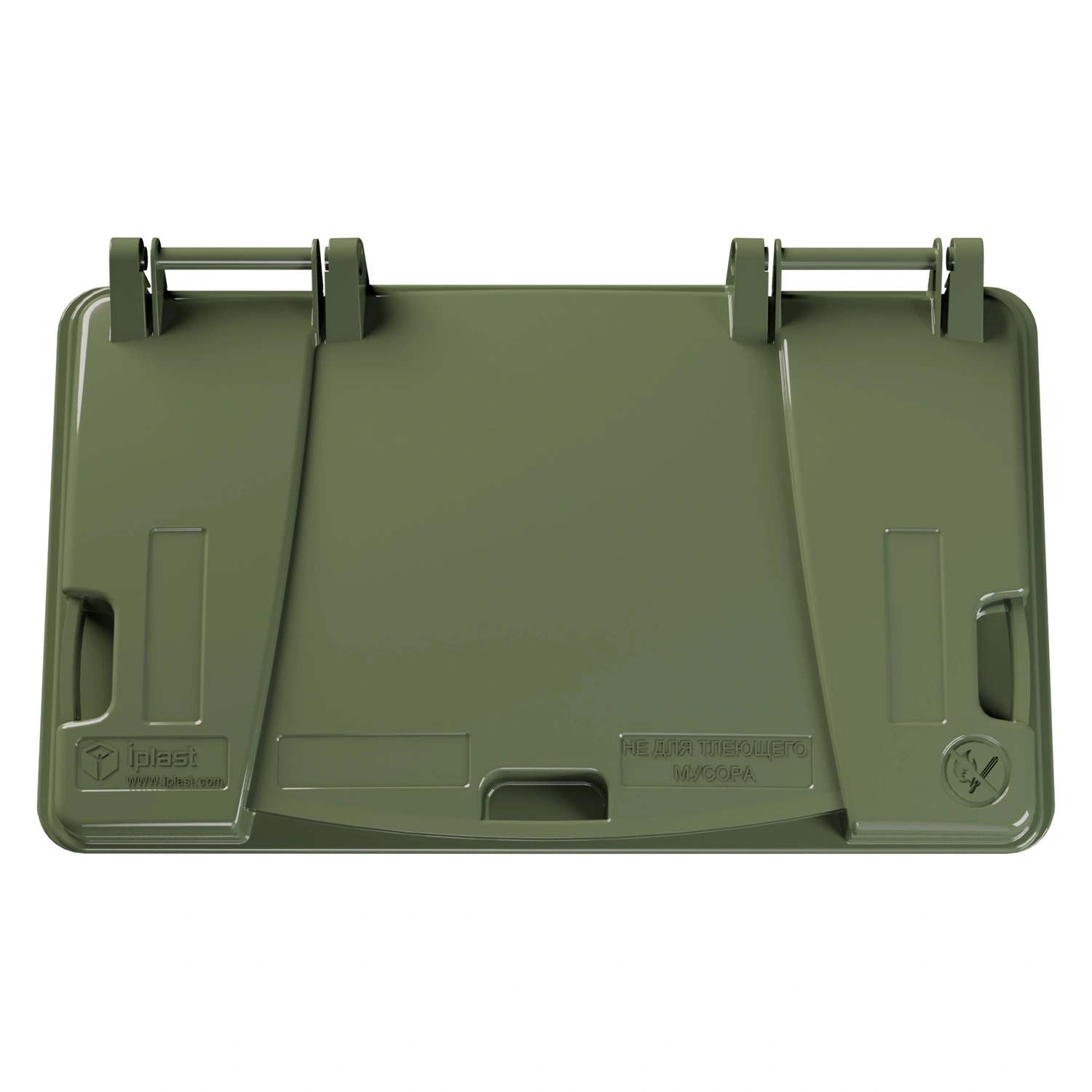 Крышка для мусорного контейнера 660, 770 л iPlast зелёная (опт)