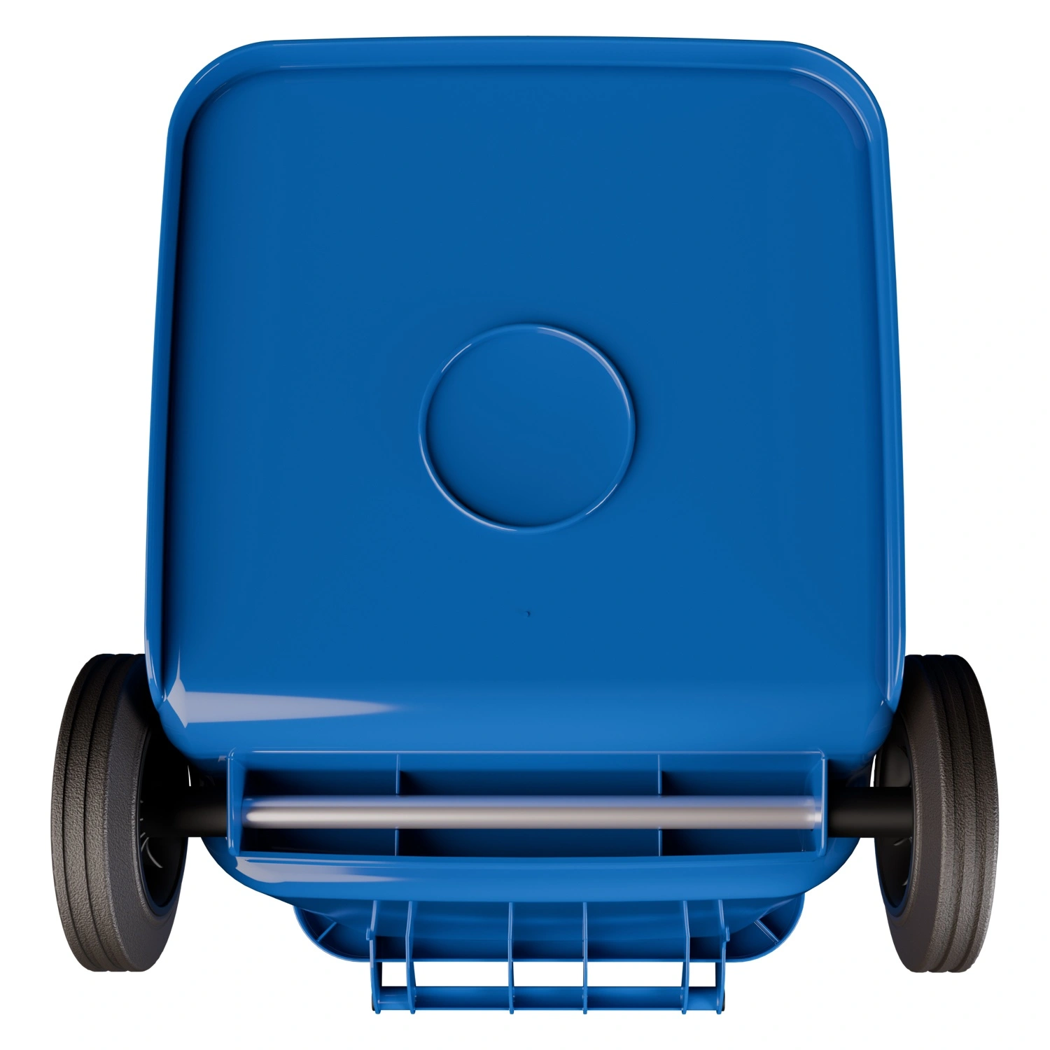 Мусорный контейнер 240 л iPlast синий 2-колёсный (д. 200 мм) с синей полипропиленовой крышкой