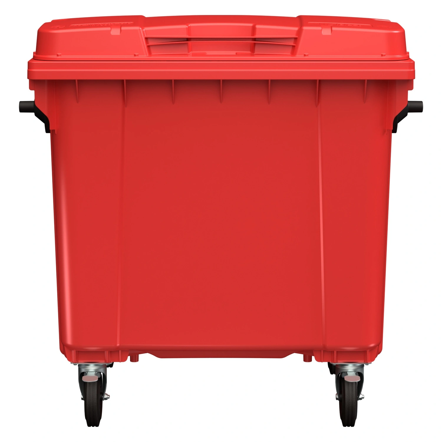 Мусорный контейнер 1100 л iPlast красный 4-колёсный с красной крышкой N1 (20.807.1)