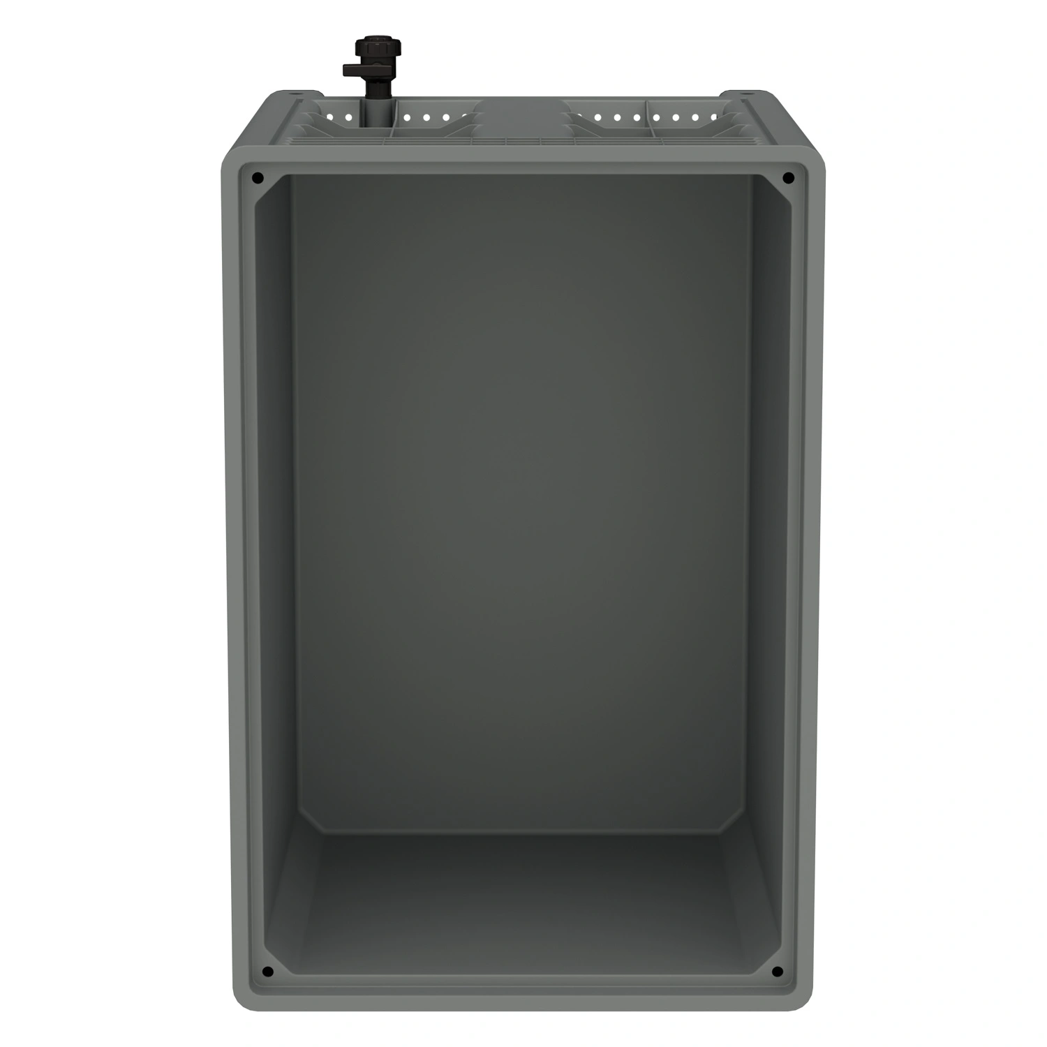 Большой контейнер 1200х800х800 мм iPlast iBOX светло-серый со сплош. стенками и дном на ножках с краном 1 дюйм