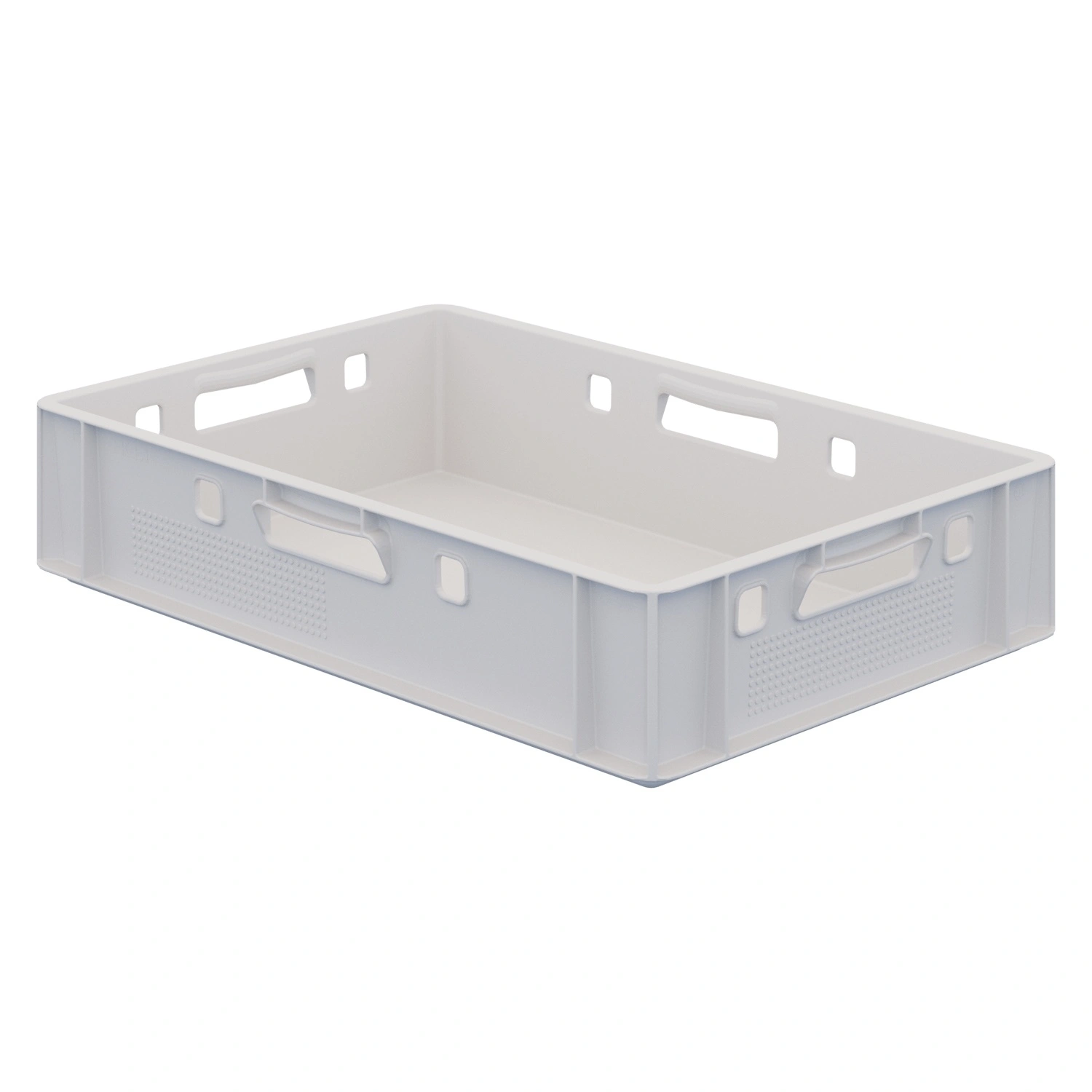 Пищевой ящик универсальный FK-6412 600х400х120 мм iPlast белый со сплошными стенками и дном