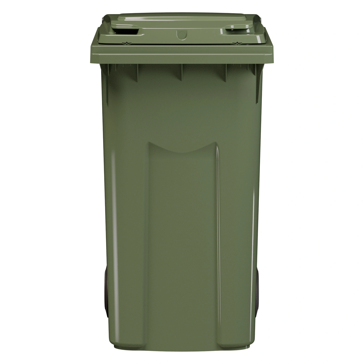 Мусорный контейнер 360 л iPlast зелёный 2-колёсный (д. 200 мм) с зелёной крышкой