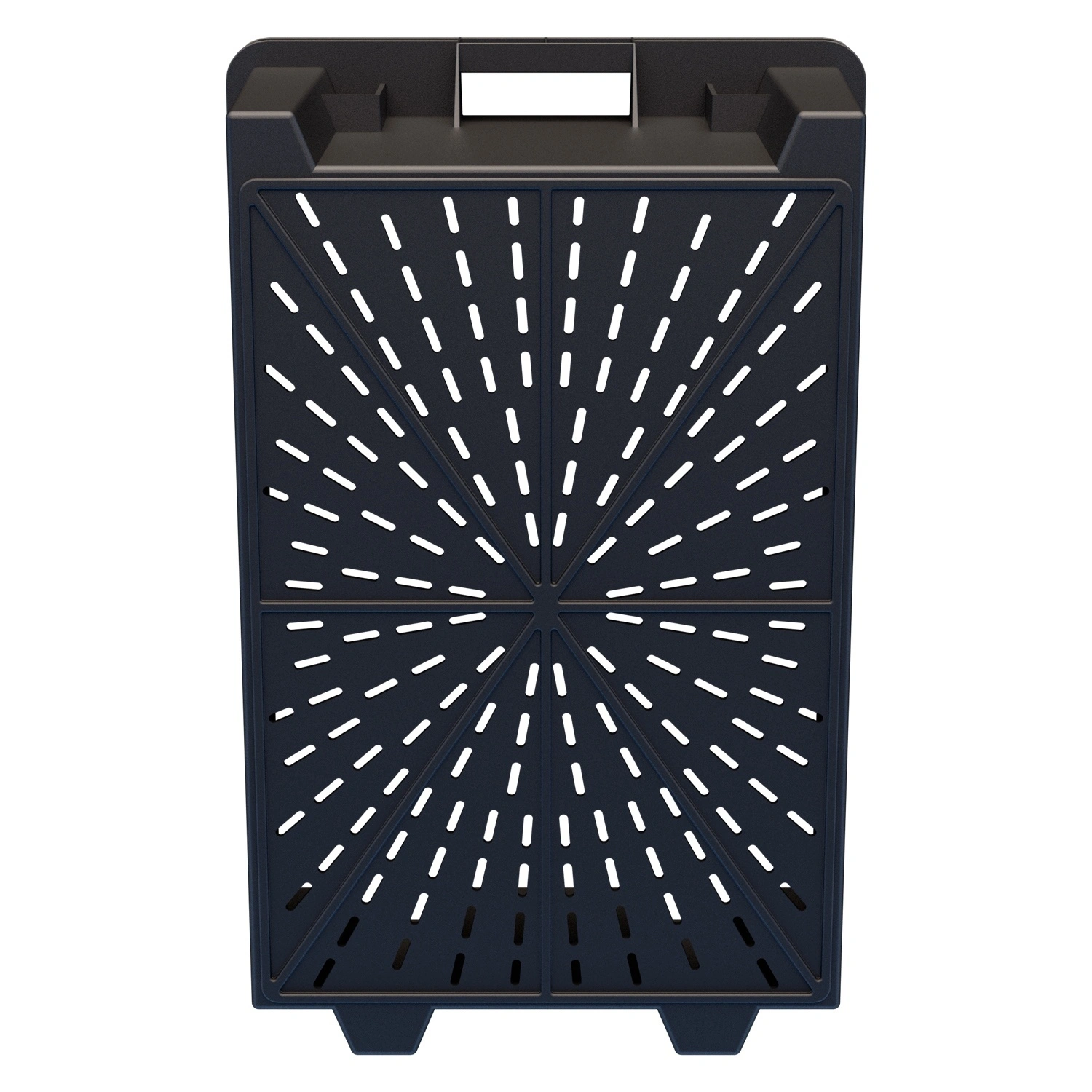 Пищевой ящик универсальный 600х400х200 мм iPlast чёрный ЭКО поворотно-вкладываемый с перфорированными стенками и дном