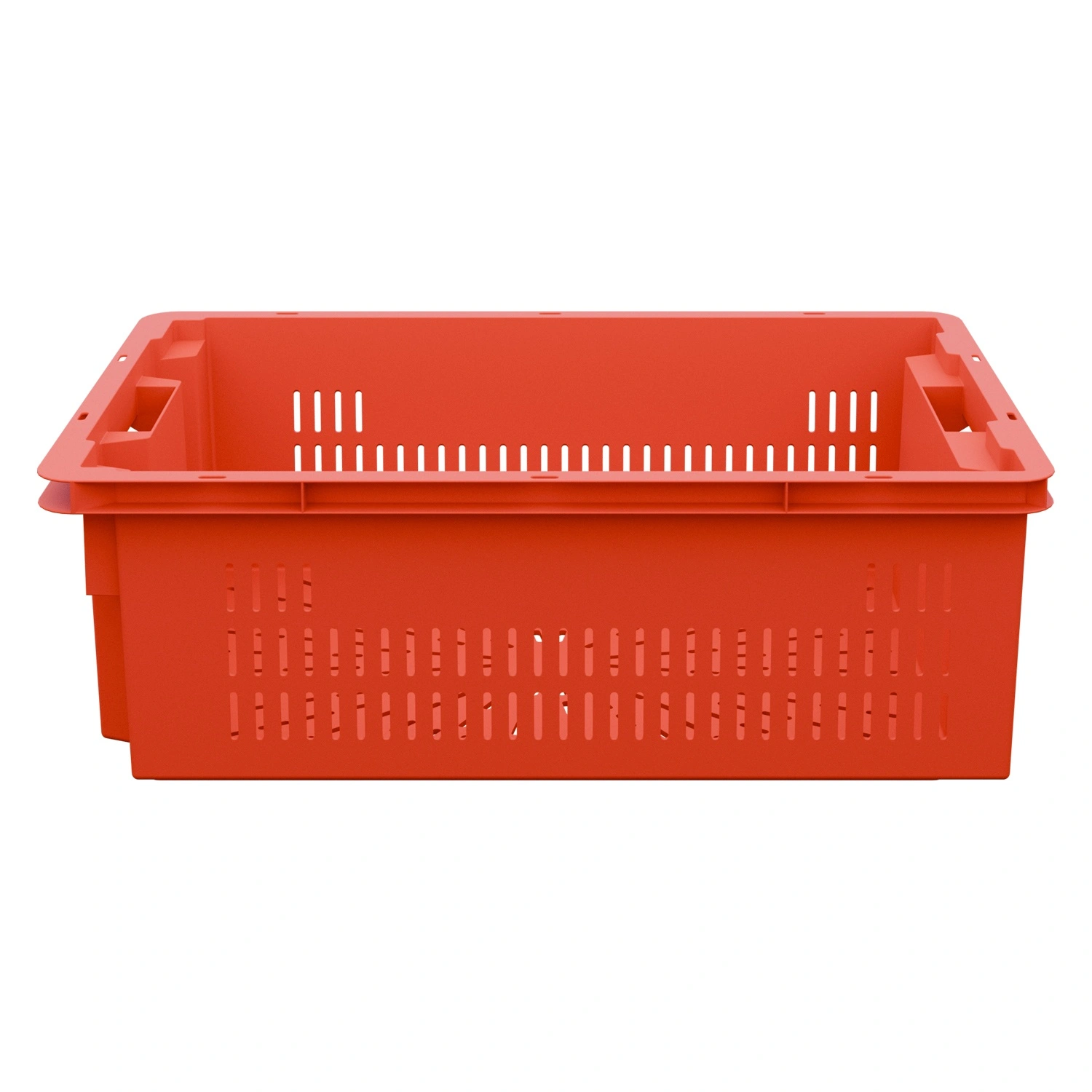 Пищевой ящик универсальный 600х400х200 мм iPlast красный ЭКО с перфорированными стенками и дном