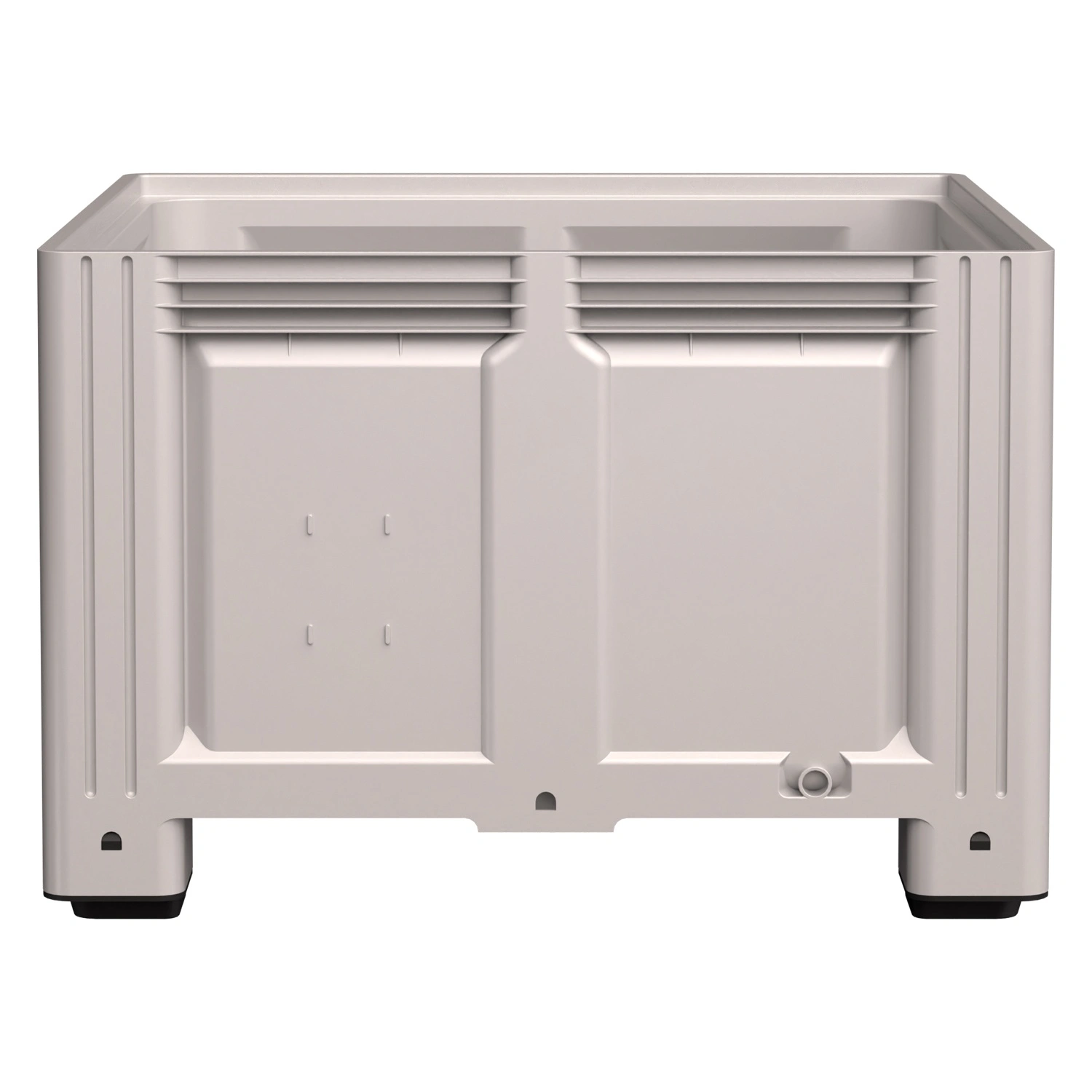 Большой контейнер 1130x1130x760 мм iPlast iBOX светло-серый со сплошными стенками и дном, на ножках