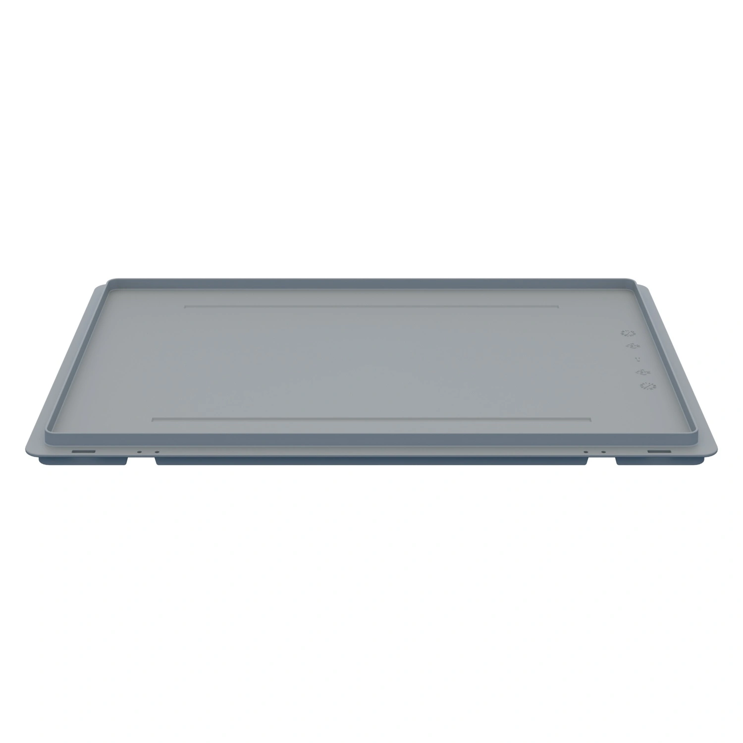 Крышка пластиковая 600х400 мм iPlast светло-серая для ящиков KLT-6415, 6429, 6147,6280 EC-6422, 6432, 6442