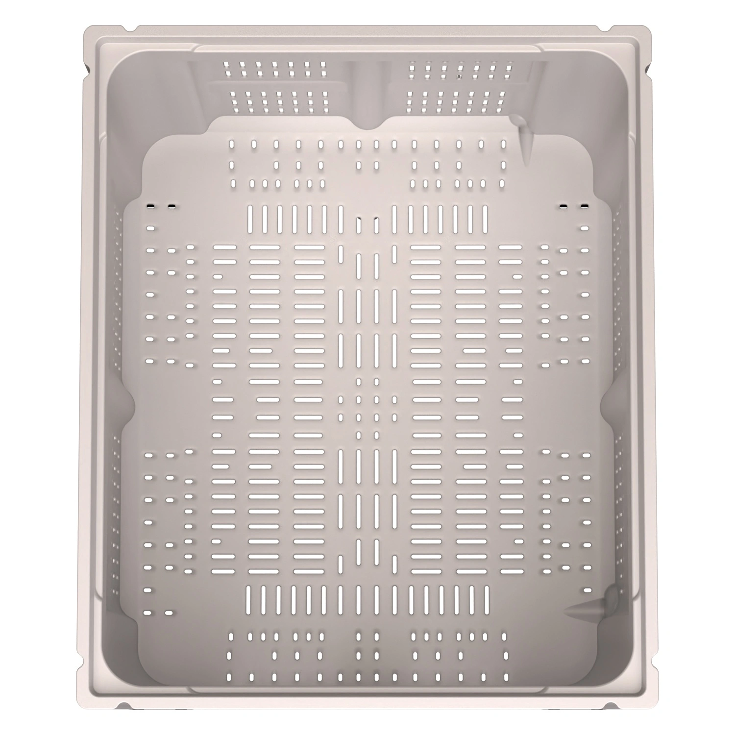 Большой контейнер 1200x1000x760 мм iPlast iBOX светло-серый c перфорированными стенками и дном, на ножках