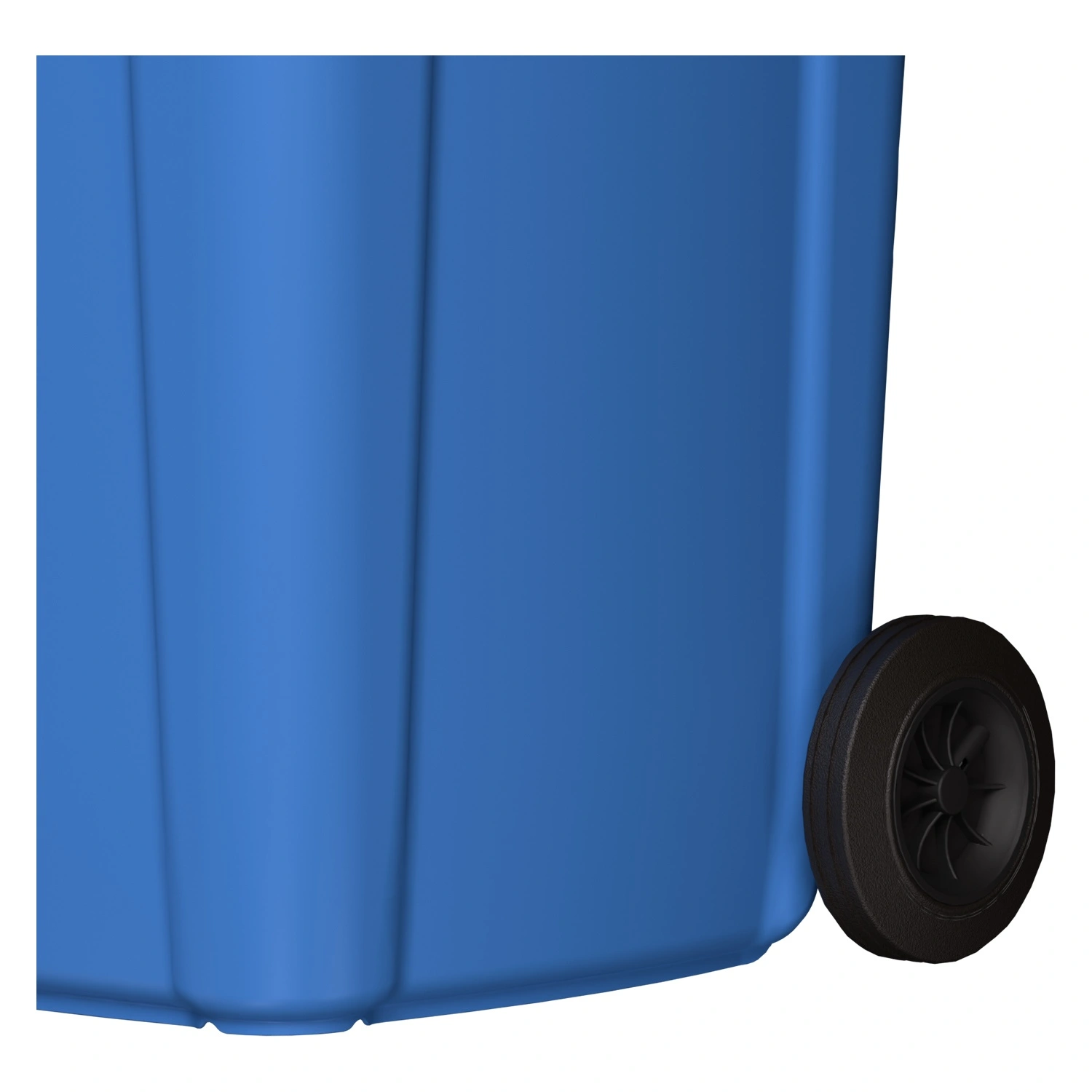 Мусорный контейнер 240 л iPlast тёмно-голубой 2-колёсный (д. 200 мм) с тёмно-голубой крышкой