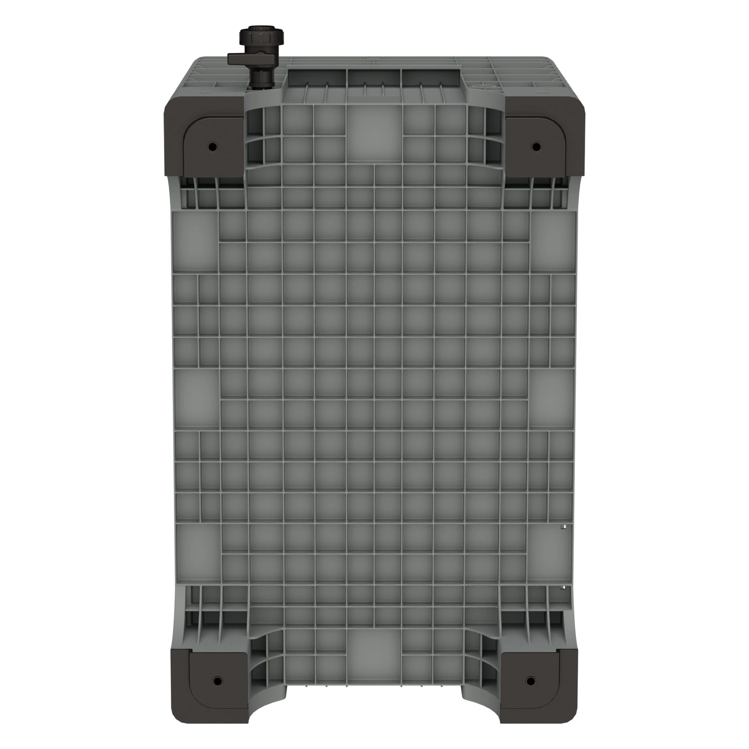 Большой контейнер 1020х640х675 мм iPlast iBOX светло-серый со сплош. стенками и дном, на ножках с краном 1 дюйм