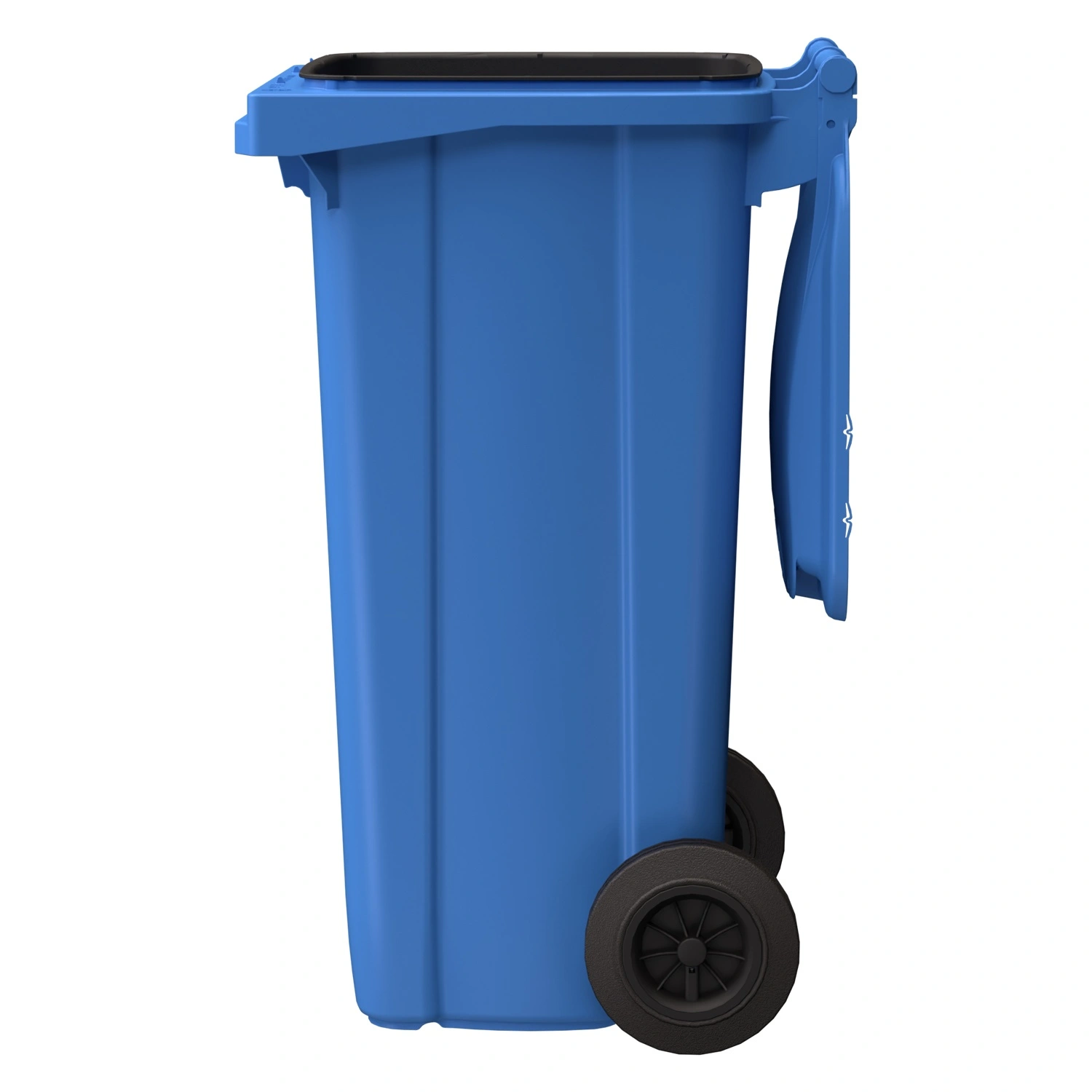 Мусорный контейнер 120 л iPlast тёмно-голубой 2-колёсный (д. 200 мм) с тёмно-голубой крышкой Мусорный контейнер 120 л iPlast тёмно-голубой 2-колёсный (д. 200 мм) с тёмно-голубой крышкой