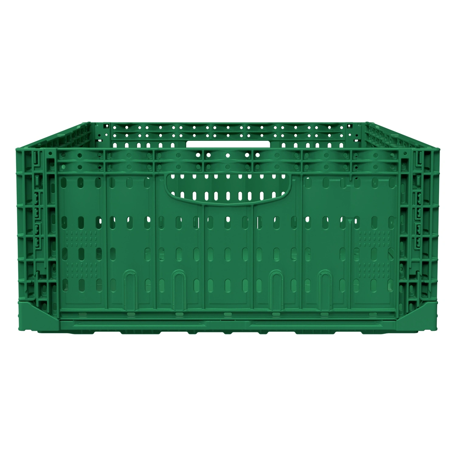 Складной ящик FC-6418 600х400х180 мм iPlast зелёный перфорированный