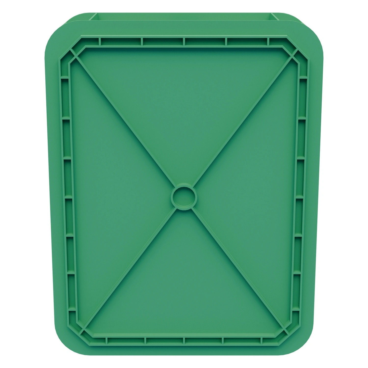 Пищевой ящик универсальный 435х335х110 мм iPlast зелёный ЭКО со сплошными стенками, дном и крышкой