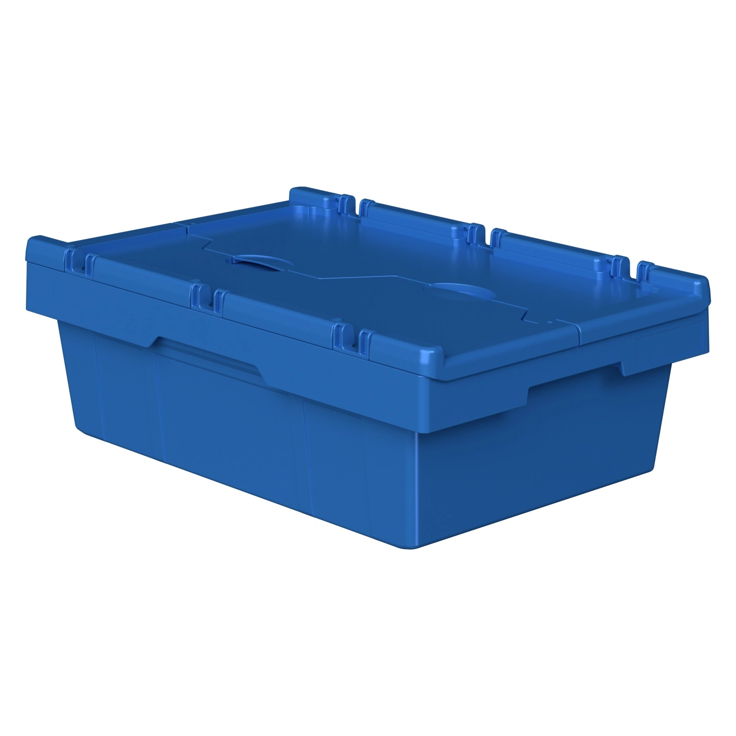 Вкладываемый контейнер INSTORE KV-6417 600х400х196 мм iPlast голубой со сплошным дном и распашной крышкой