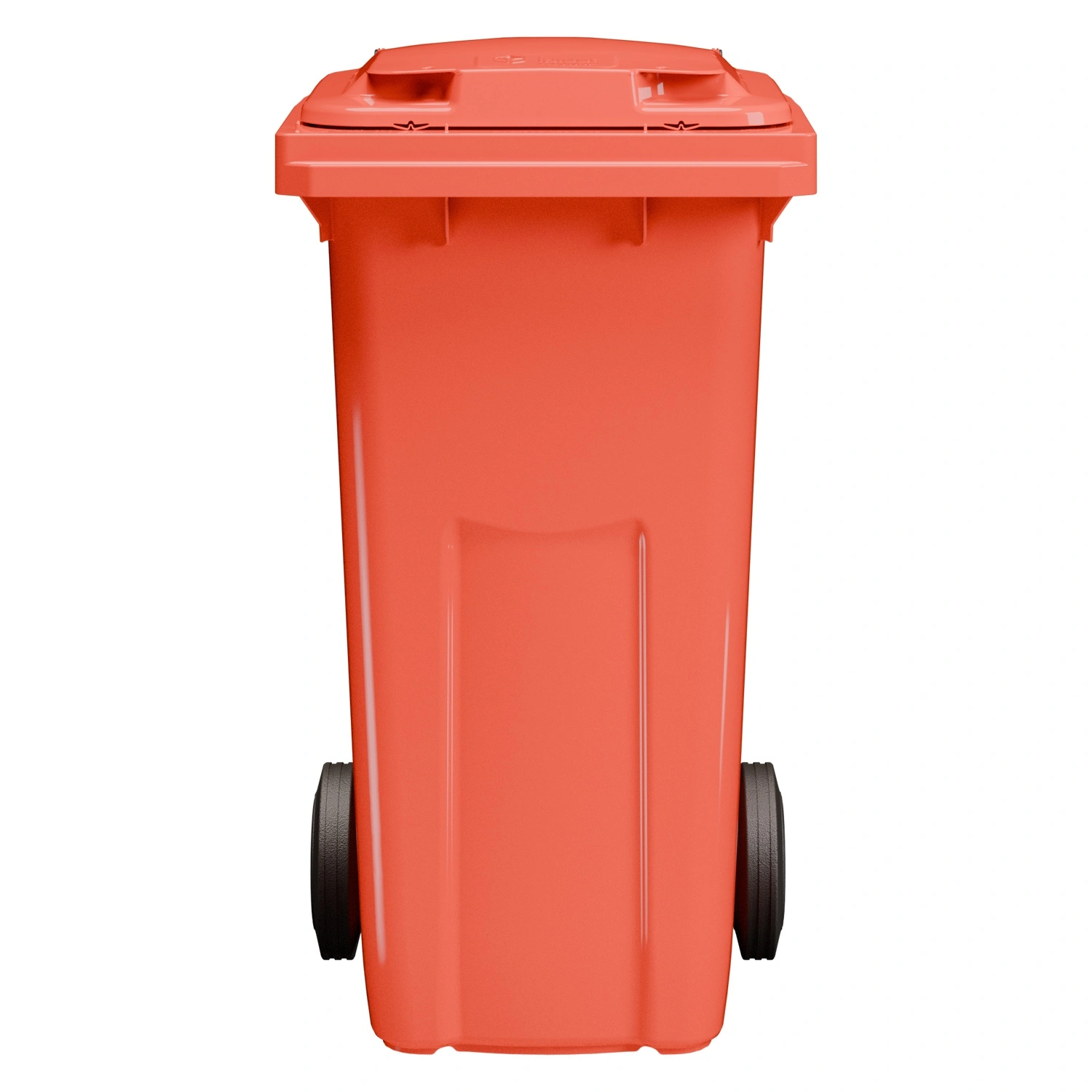 Мусорный контейнер 120 л iPlast красный 2-колёсный (д. 200 мм) с красной крышкой NEW (20.805)