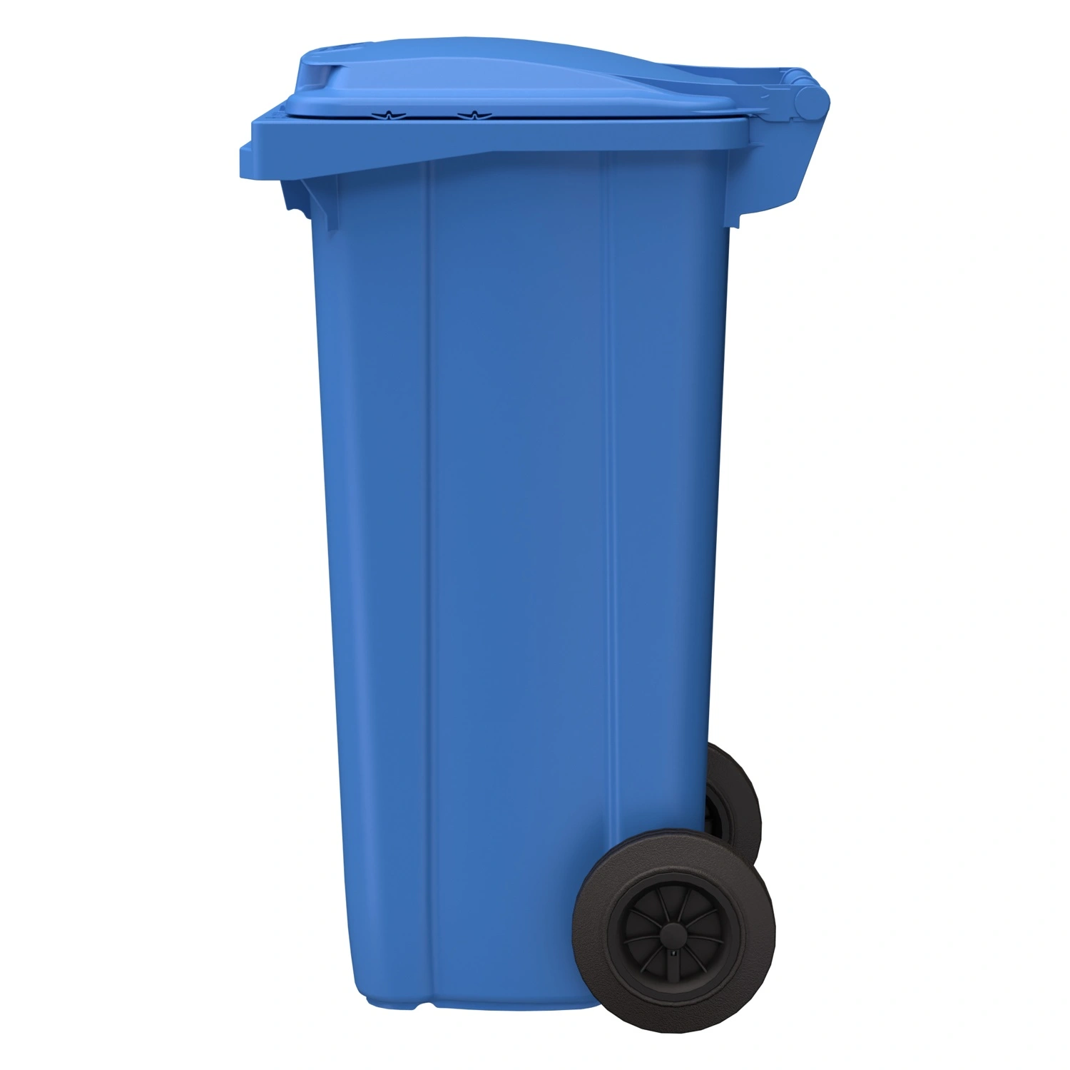 Мусорный контейнер 120 л iPlast тёмно-голубой 2-колёсный (д. 200 мм) с тёмно-голубой крышкой Мусорный контейнер 120 л iPlast тёмно-голубой 2-колёсный (д. 200 мм) с тёмно-голубой крышкой