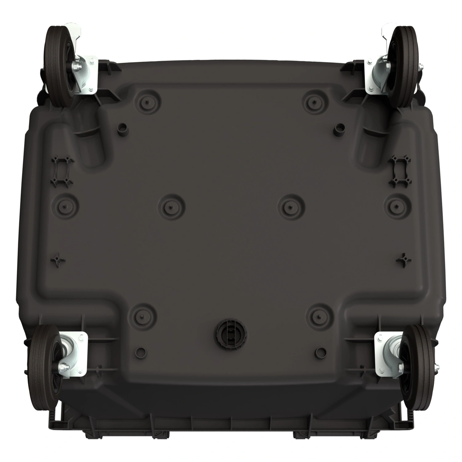 Мусорный контейнер 1100 л iPlast тёмно-серый 4-колёсный с тёмно-серой крышкой TwinLid