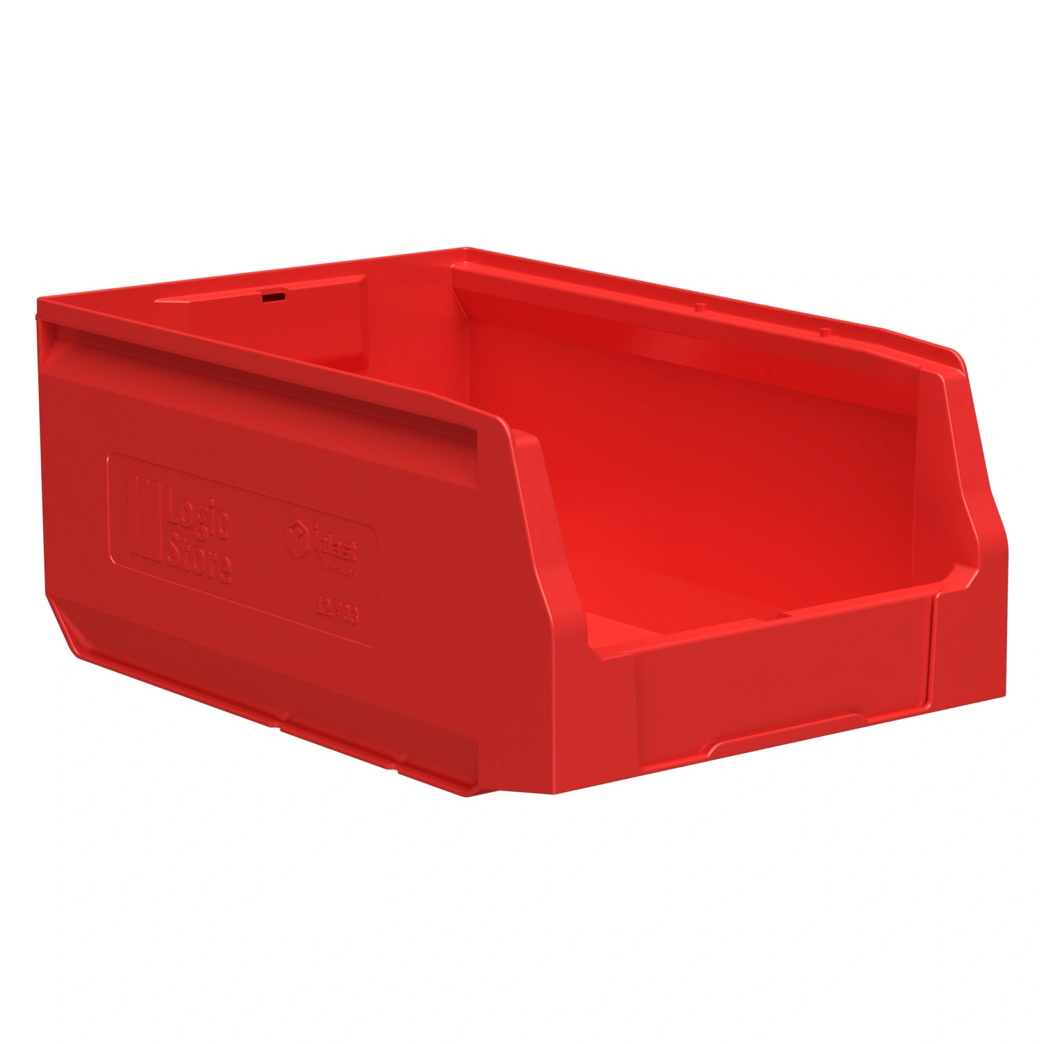 Складской лоток Logic Store 350х225х150 мм iPlast красный с отверст. для продольн. перегород. и накл. 100х70 мм