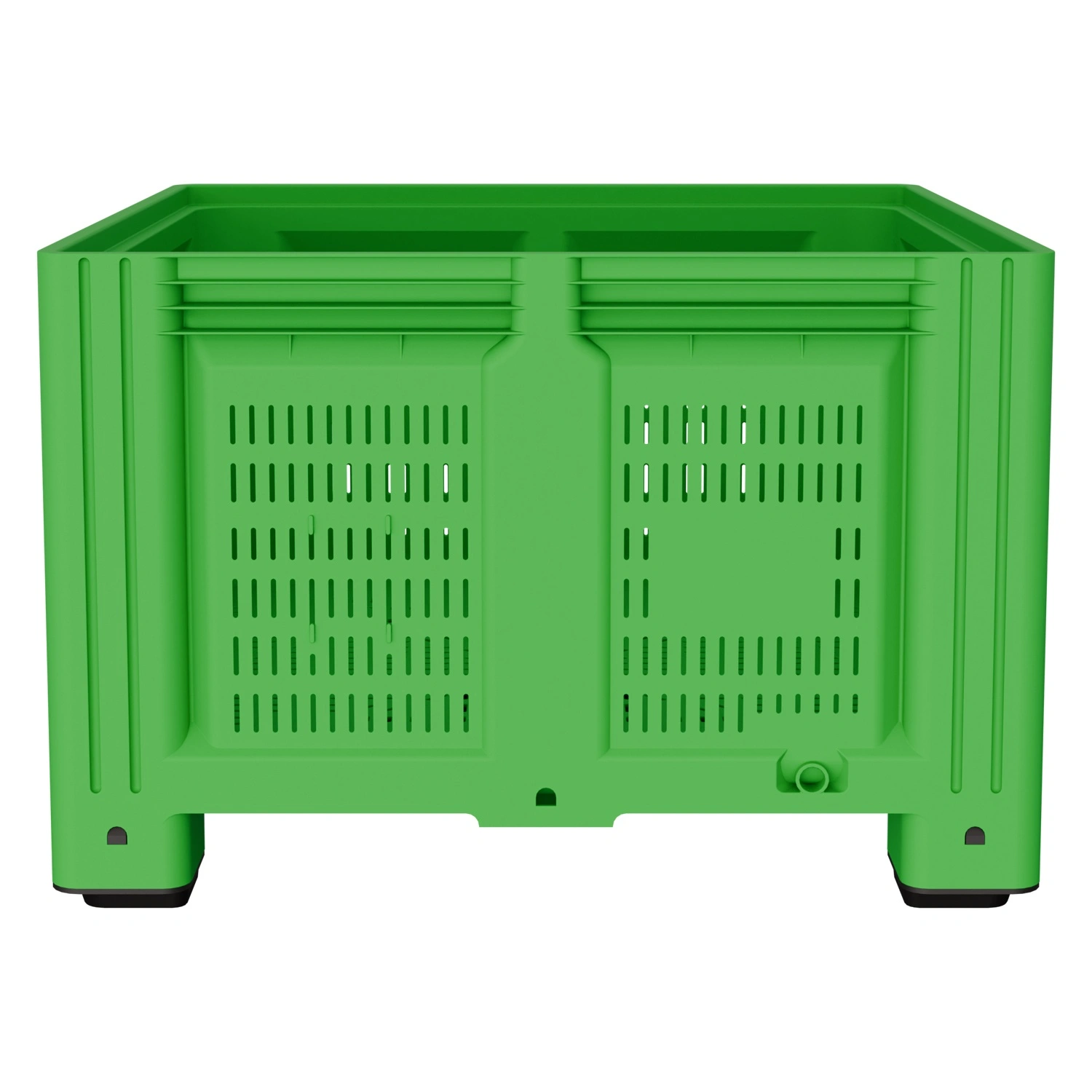 Большой контейнер 1130x1130x760 мм iPlast iBOX салатовый c перфорированными стенками и дном, на ножках